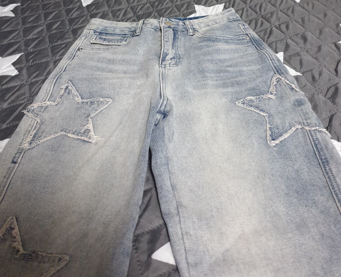 STAND_J 빈티지 커브드 밑단절개 데님팬츠 (M) 상품이미지2