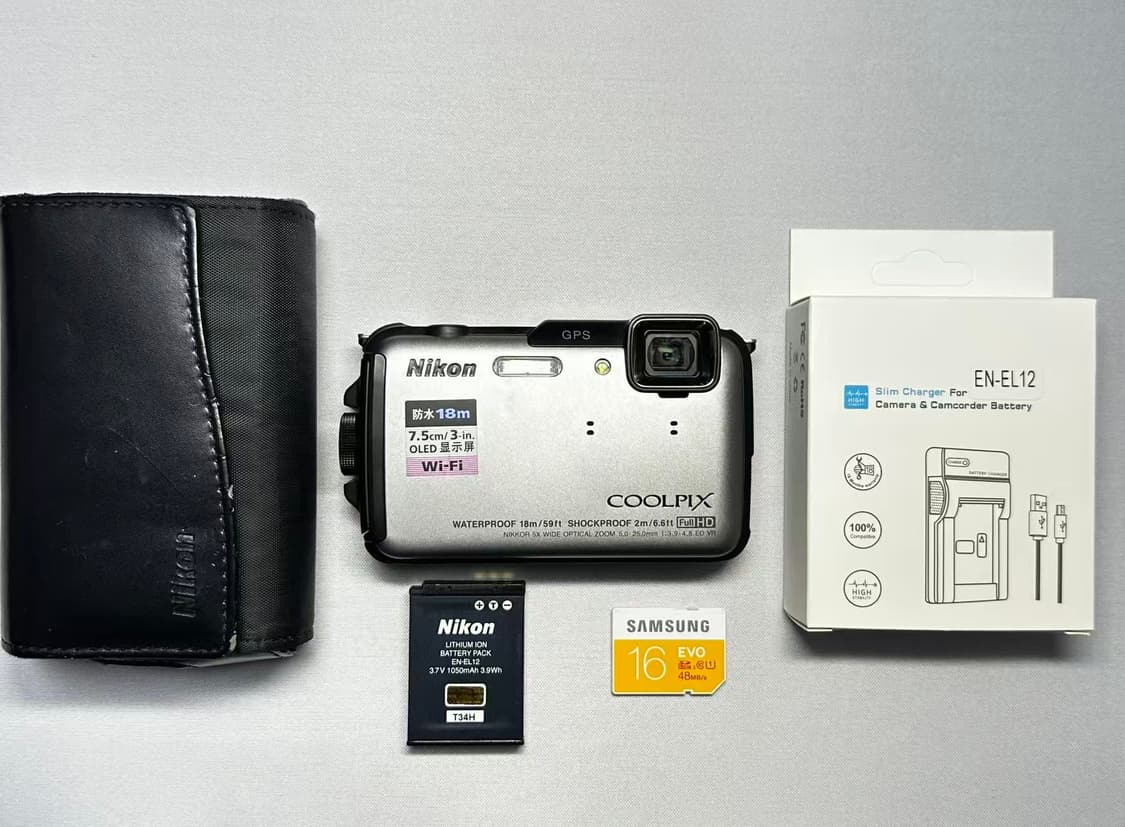 S급 니콘 쿨픽스 aw110 aw100 은색 빈티지 디카 상품이미지9