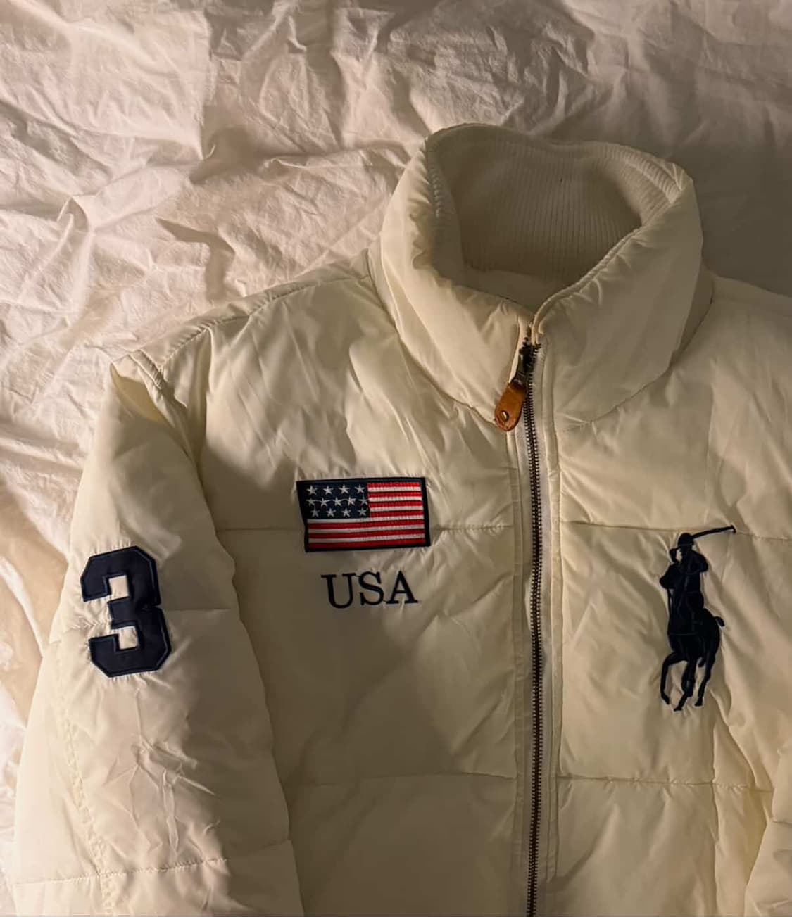 폴로 빅포니 성조기 패딩 크림 상품이미지1