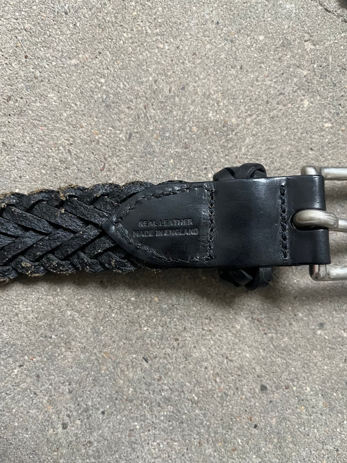 Vintage(Made in England) 리얼레더 위빙 벨트  상품이미지4