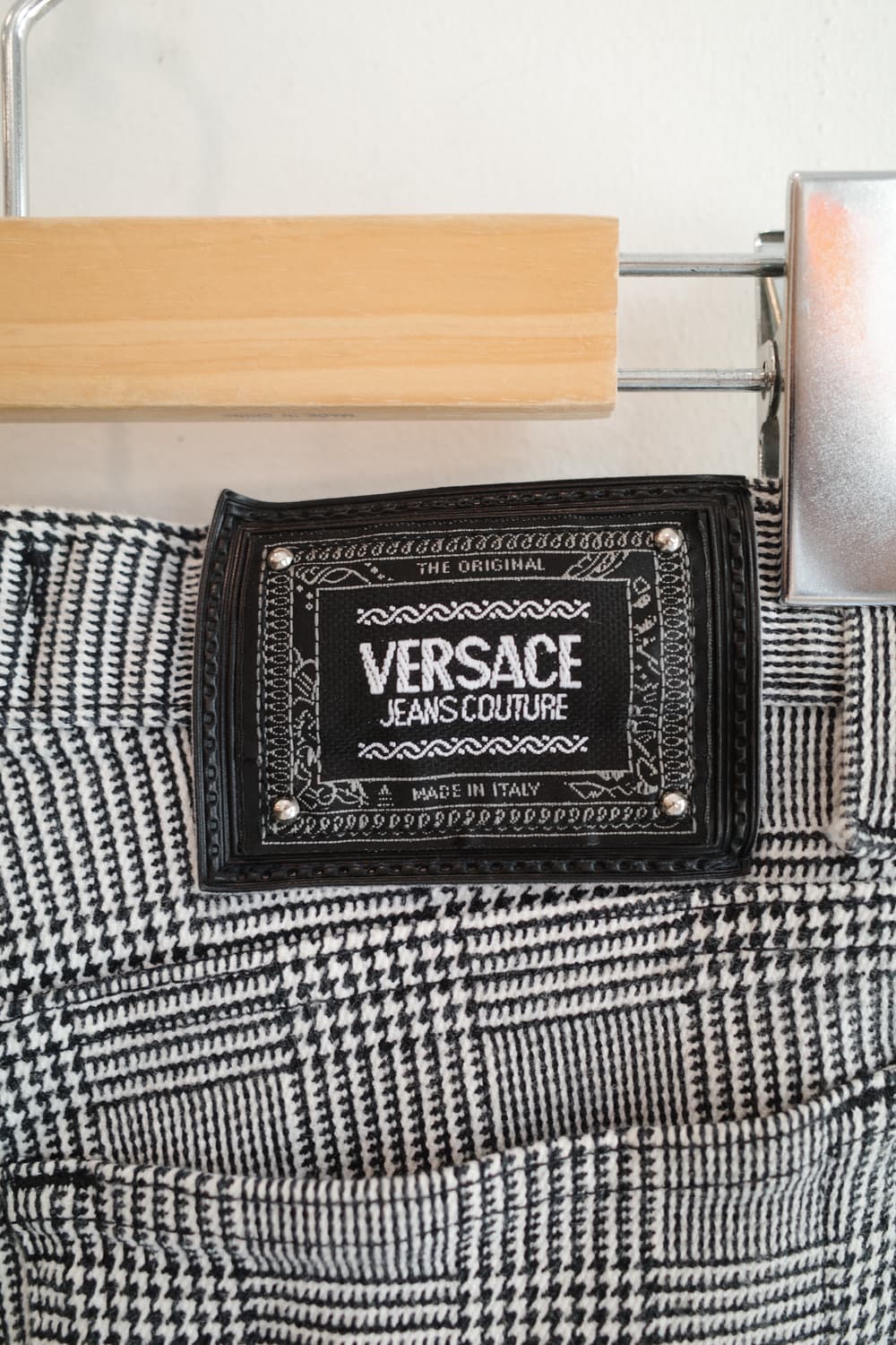 90s VERSACE 베르사체 빈티지 체크패턴 코튼팬츠 (24인치) 상품이미지8
