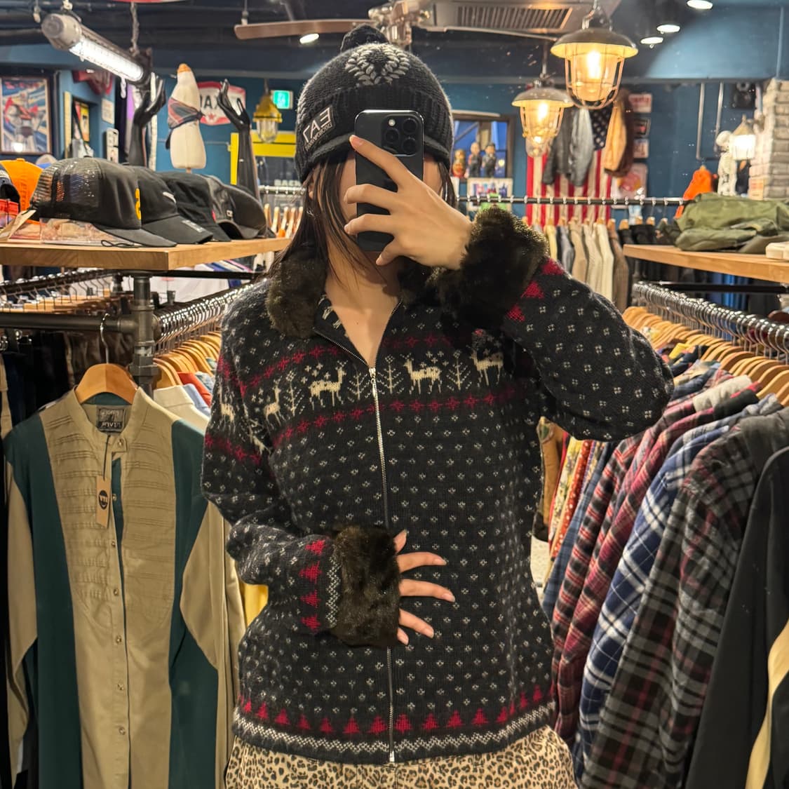 RALPH LAUREN 랄프로렌 아가일 퍼 집업 상품이미지1