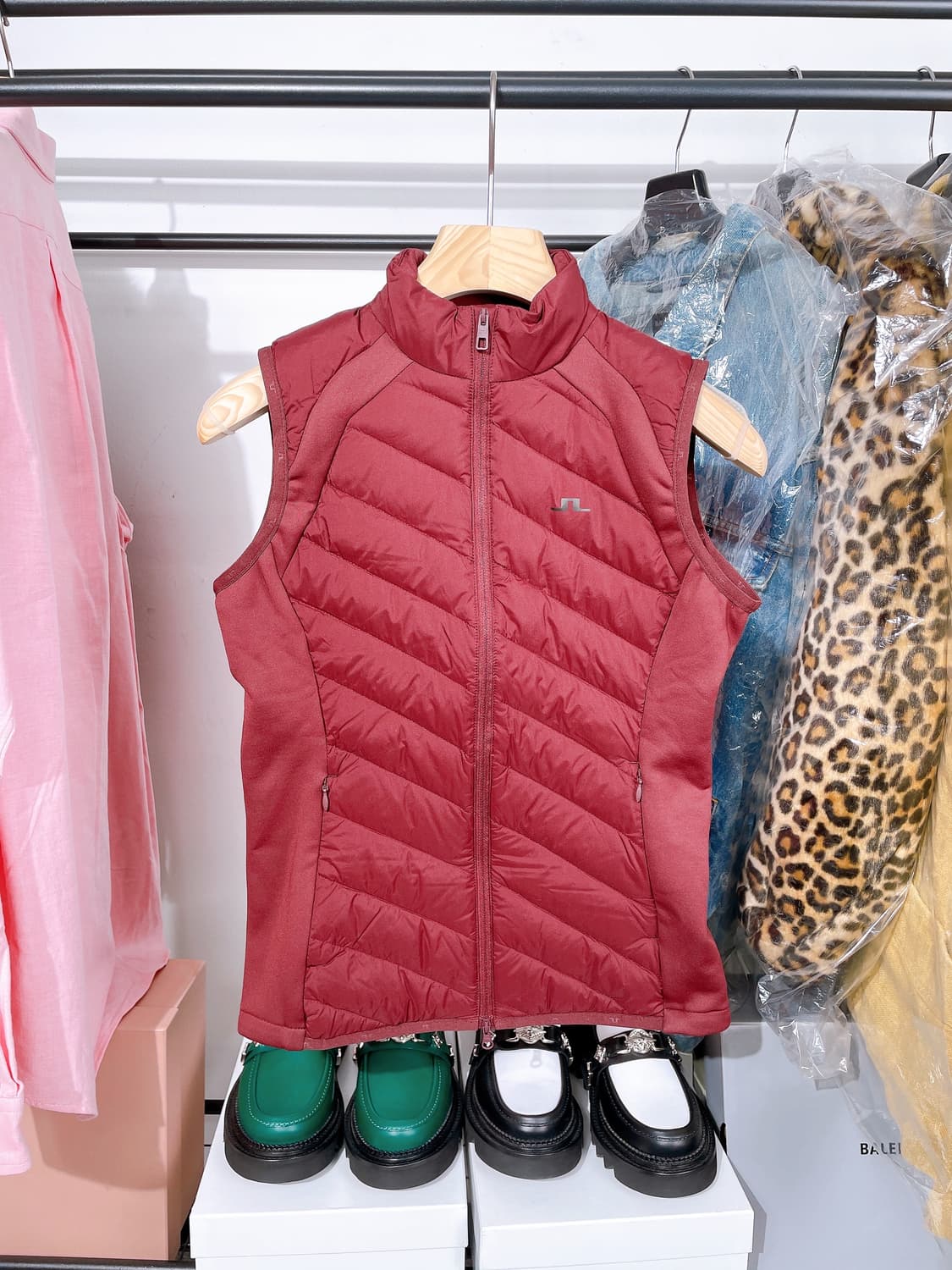 J.LINDEBERG 제이린드버그 여성 버건디 구스 패딩 베스트 자켓 상품이미지1