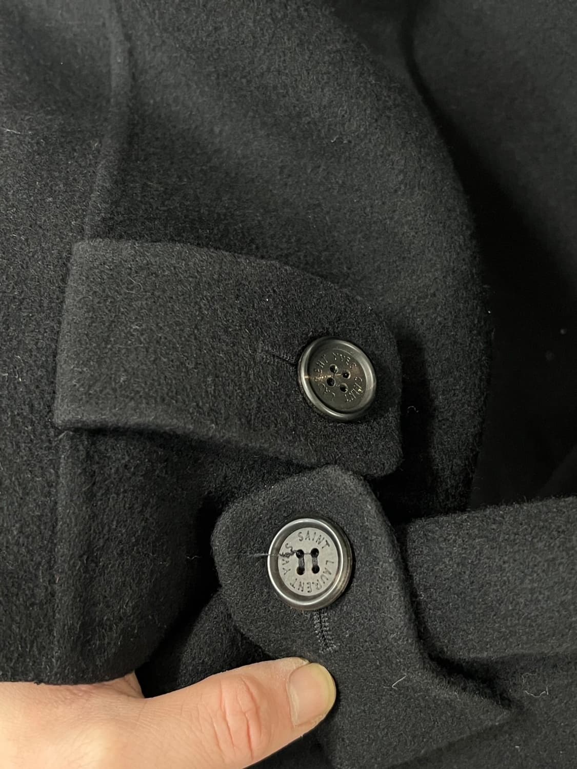 90s YSL 입생로랑 모직 발마칸 코트 상품이미지4