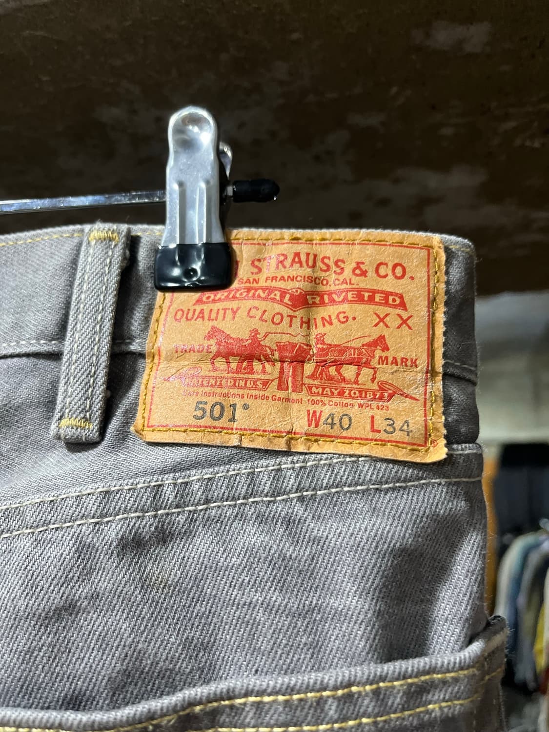 LEVI’S 501 GREY DENIM (Tag W40 / Fits W3 상품이미지5