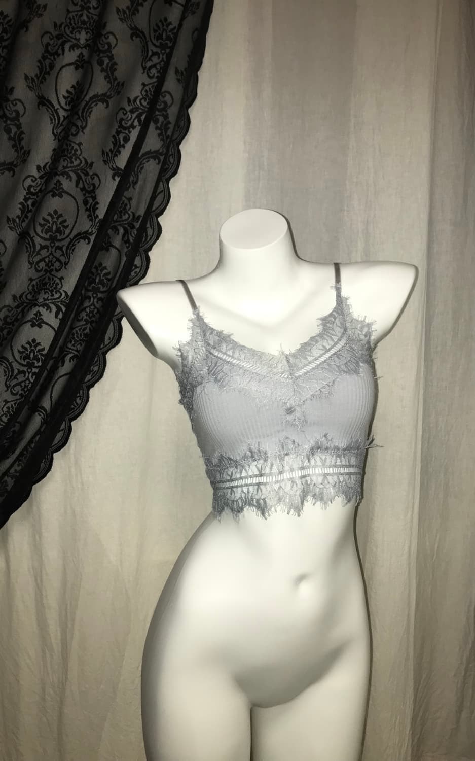 체리퀴리 레이스 브라탑 화이트/핑크/소라/네이비 쓰리타임즈포어링애즈온갸루 상품이미지1