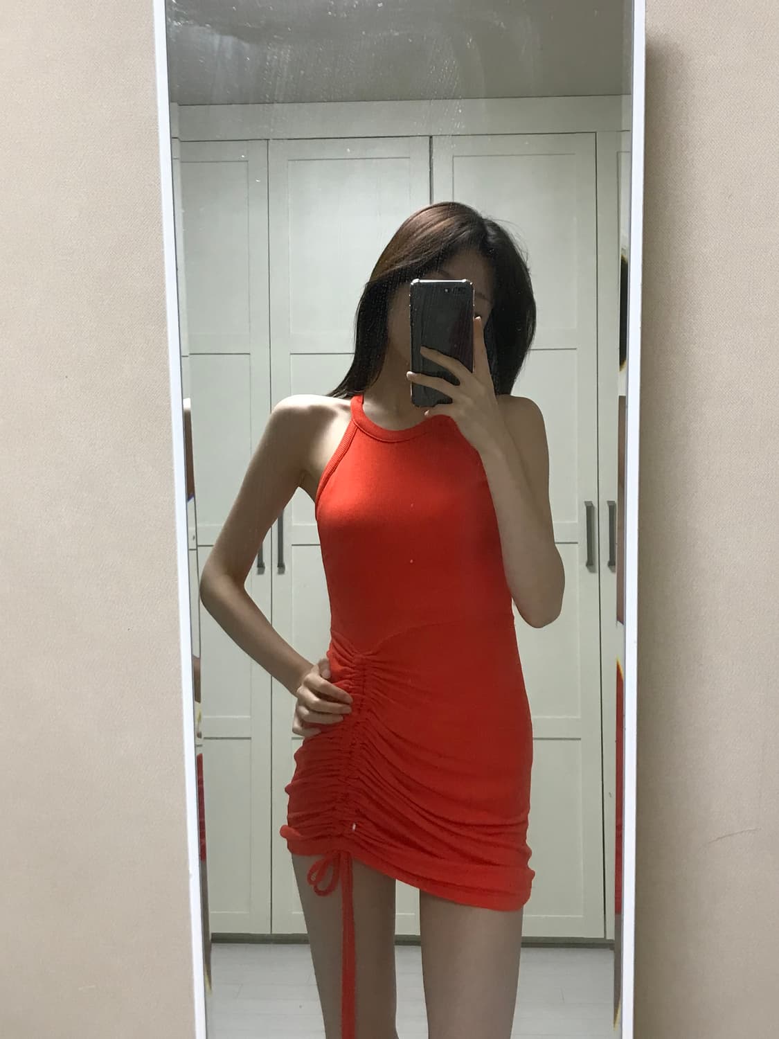 셔링 미니 원피스 상품이미지1