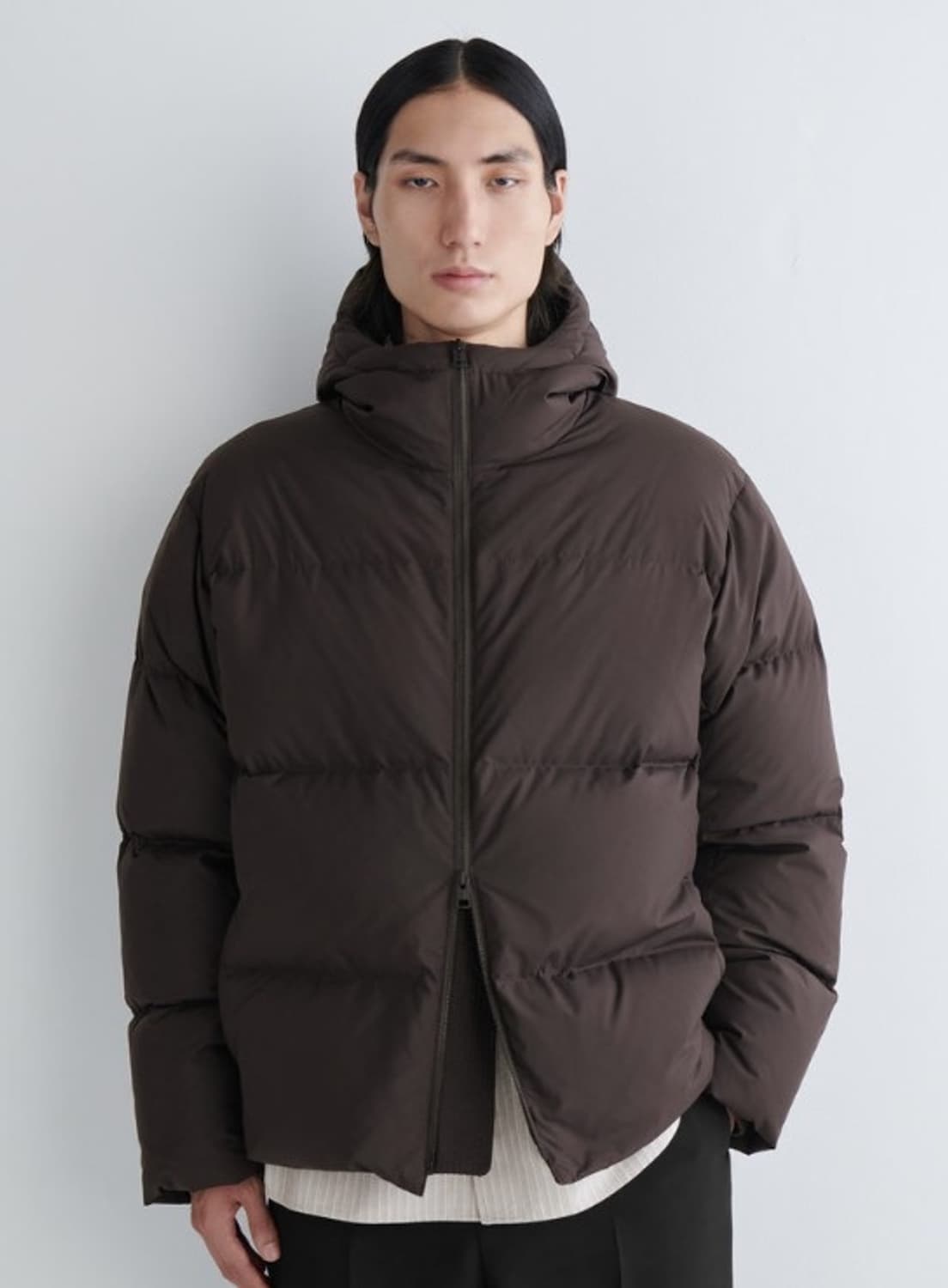 코스 Cos 퀼티드 후드 다운 재킷 다크브라운 xs 상품이미지2