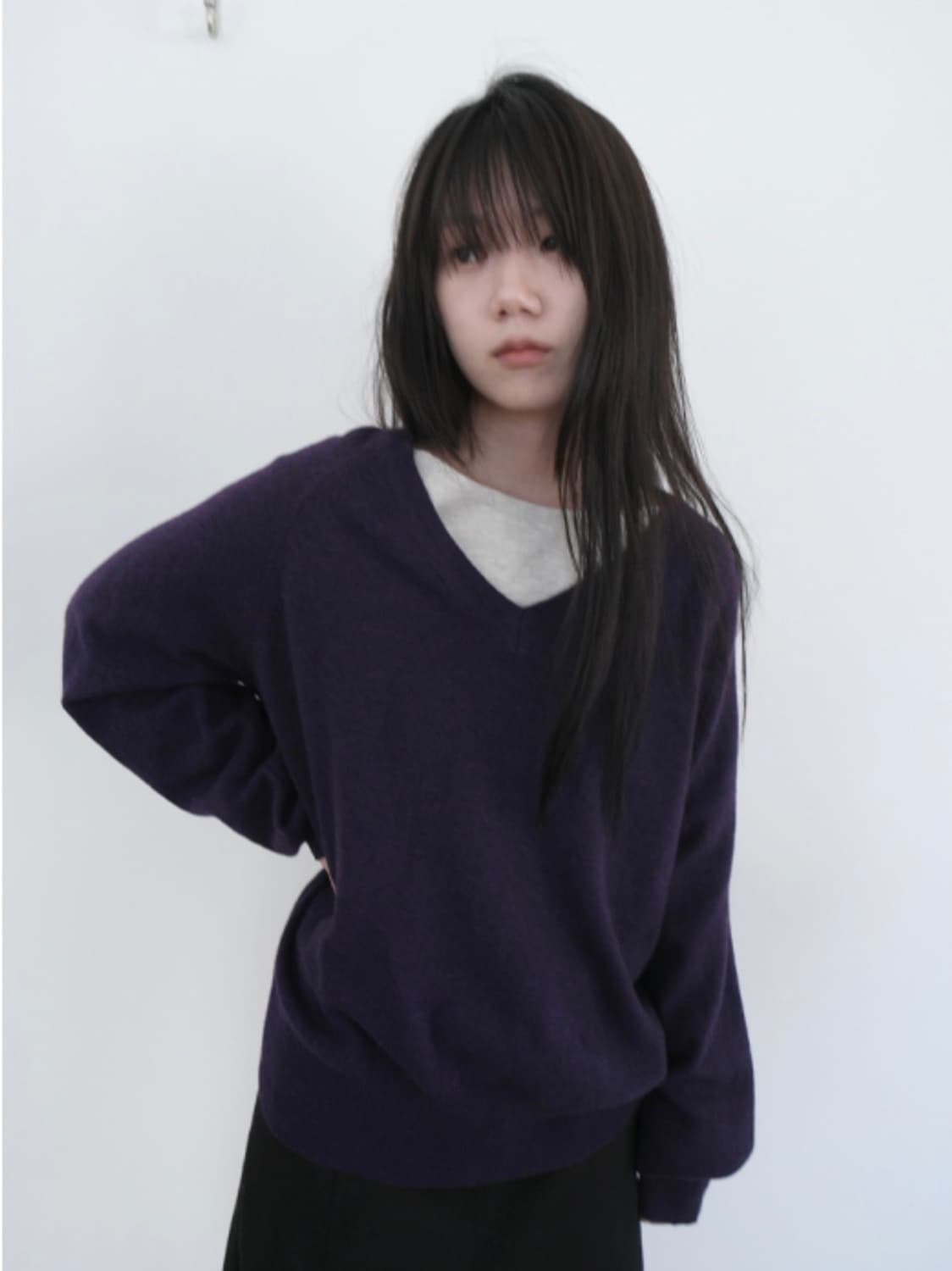 퍼플 니트 상품이미지2