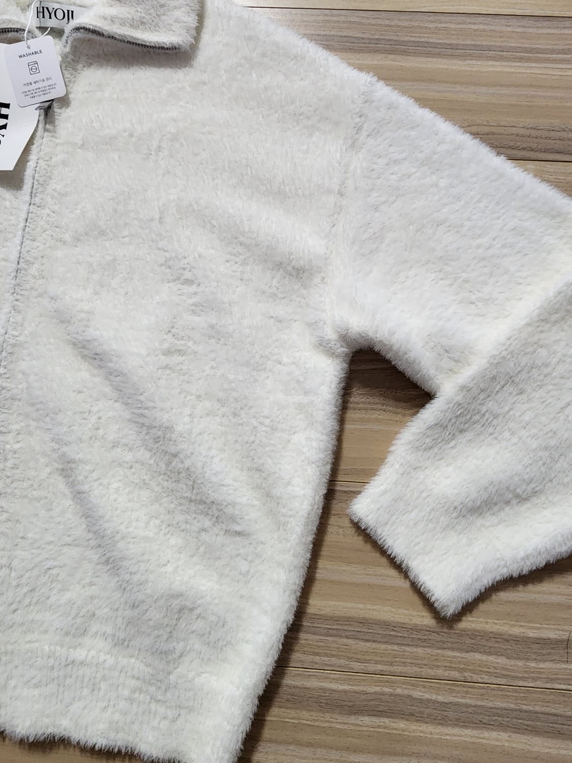 hyoji효지앙고라니트집업자켓크림 상품이미지2