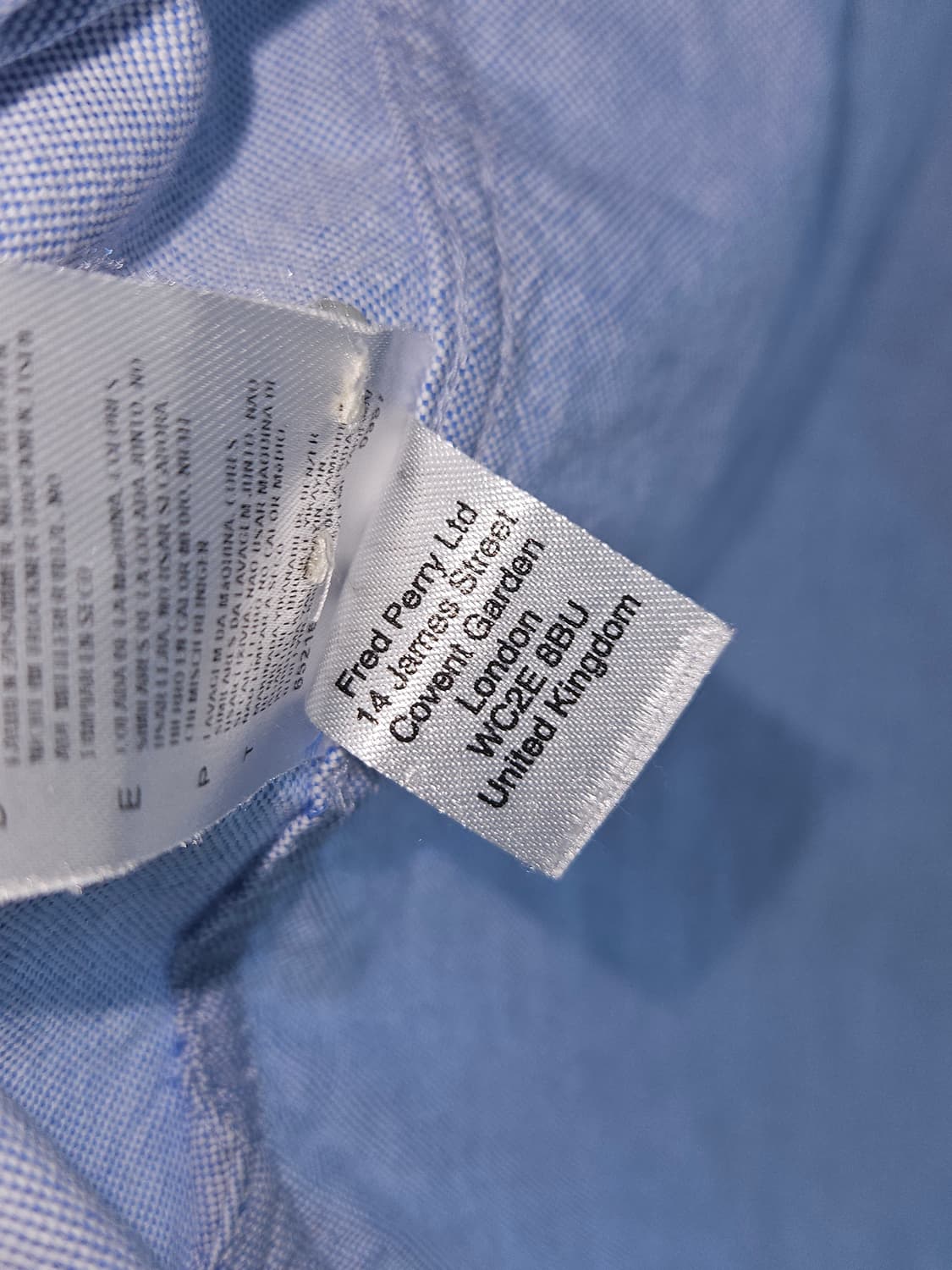 프레드페리 코튼 옥스포드 셔츠 스카이블루 S 95 (거의 새상품) 상품이미지6