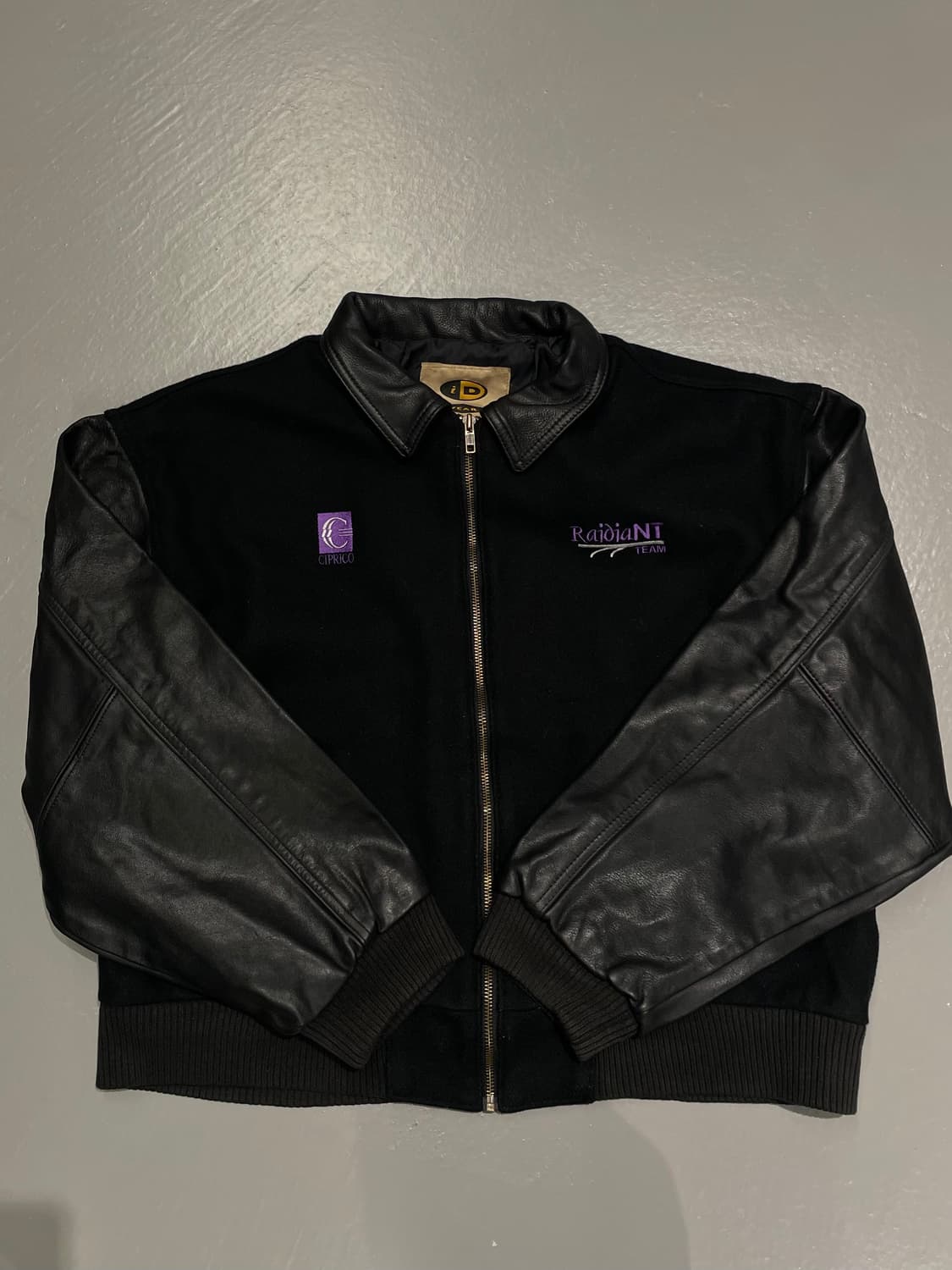ID wear 가죽 울 바시티 자켓   상품이미지4