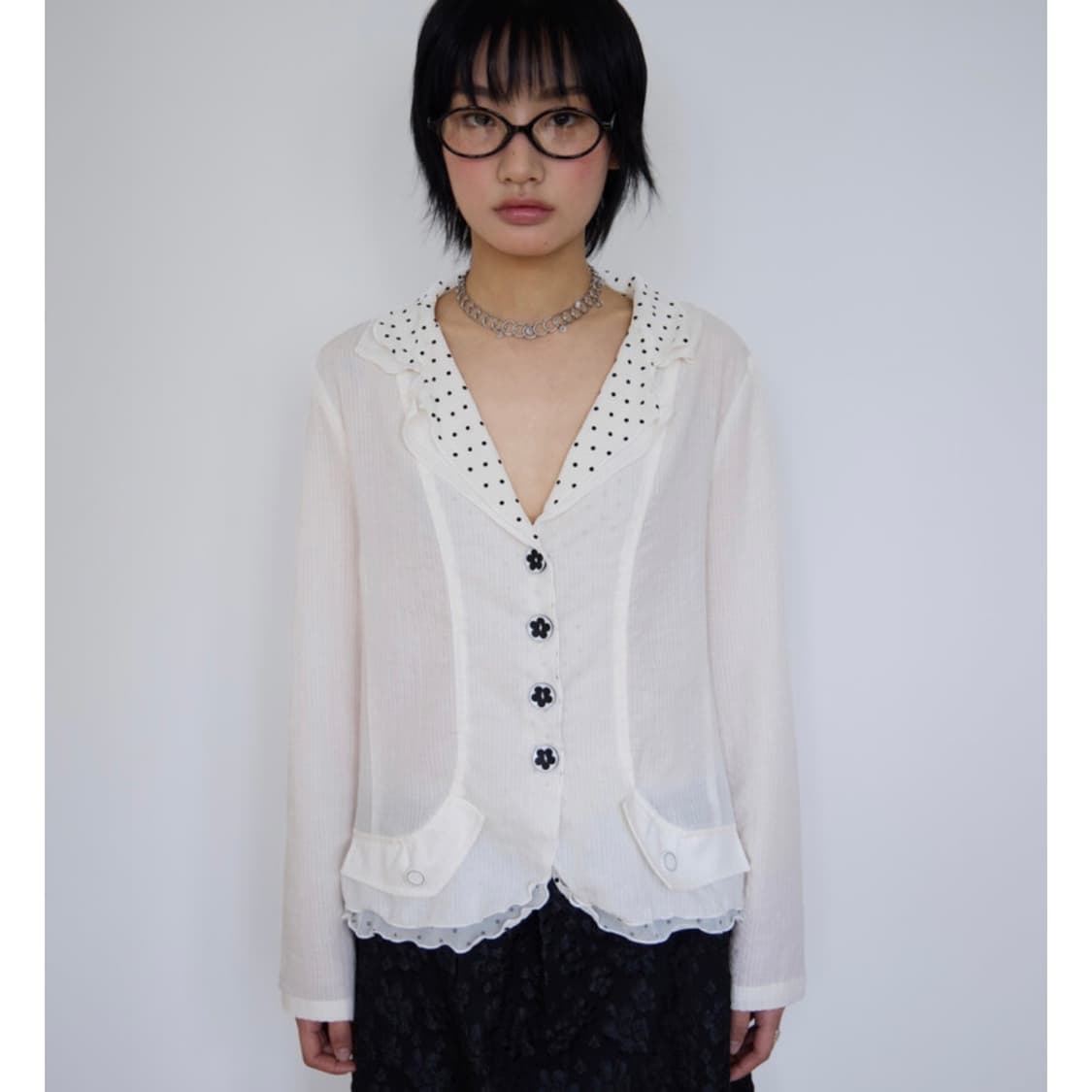 BUTTON POINT STRIPE SHIRTS [IVORY] 상품이미지3