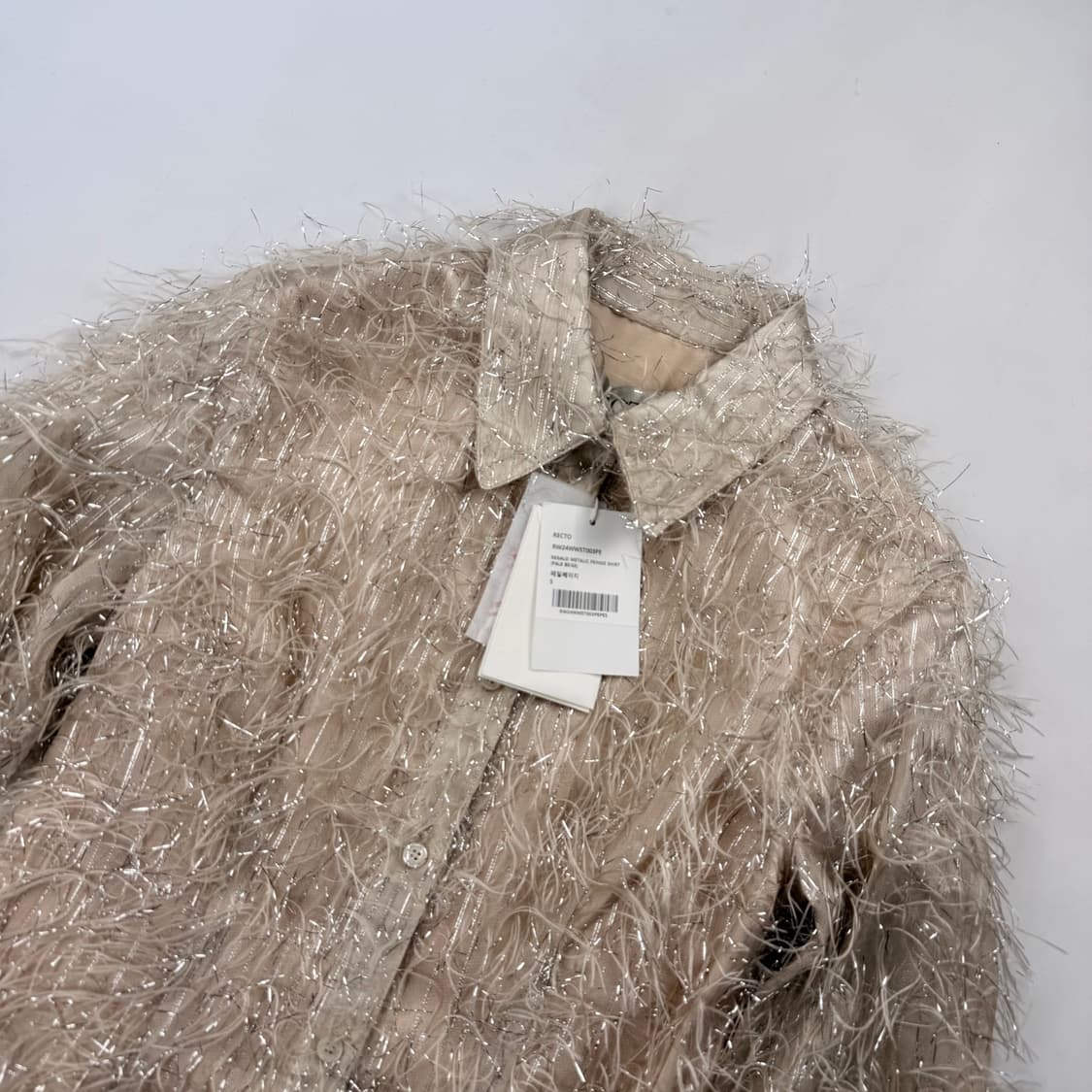 렉토 REGALO METALIC FRINGE SHIRT(페일 베이지) 상품이미지4