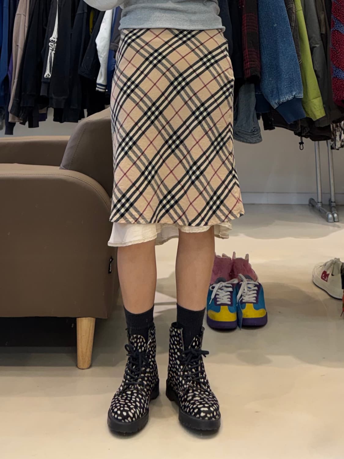 버버리 미디 스커트 상품이미지6
