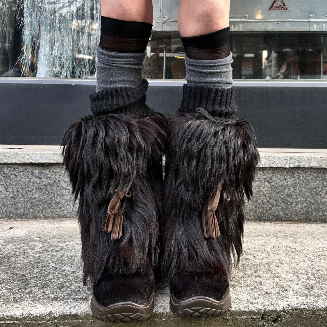 00s 레어 파잘 초코 브라운 퍼 털부츠 상품이미지1