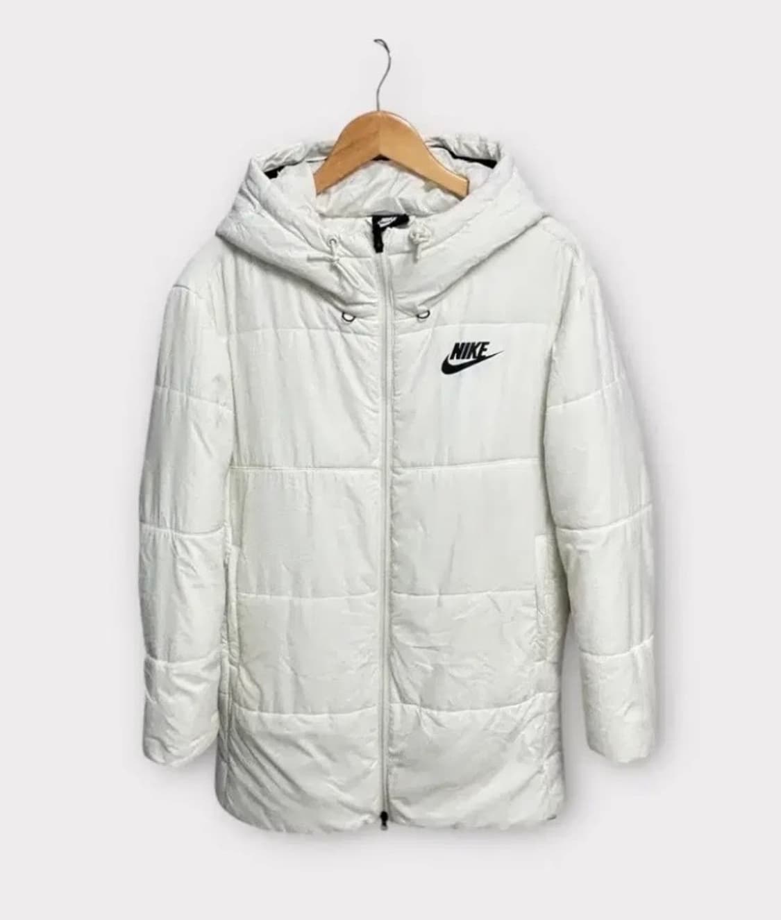 나이키 스우시 화이트 경량 롱패딩 L-XL  상품이미지1