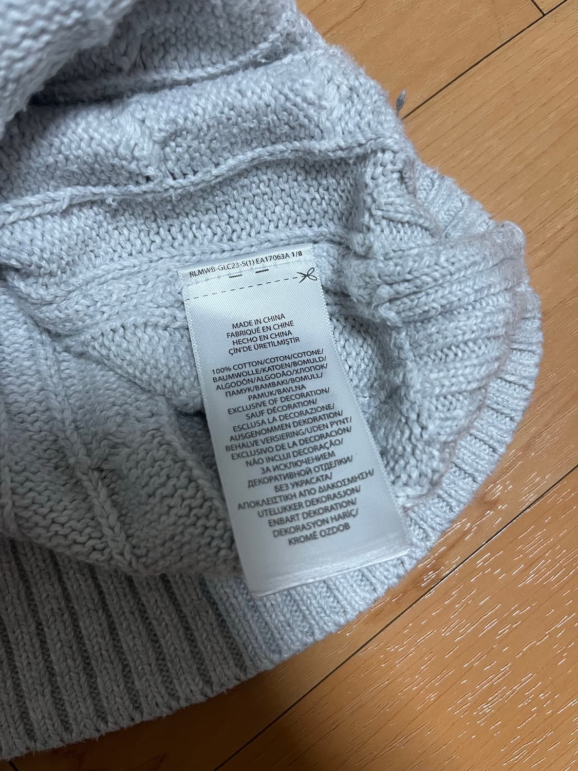 폴로 그레이 꽈배기 니트 상품이미지3