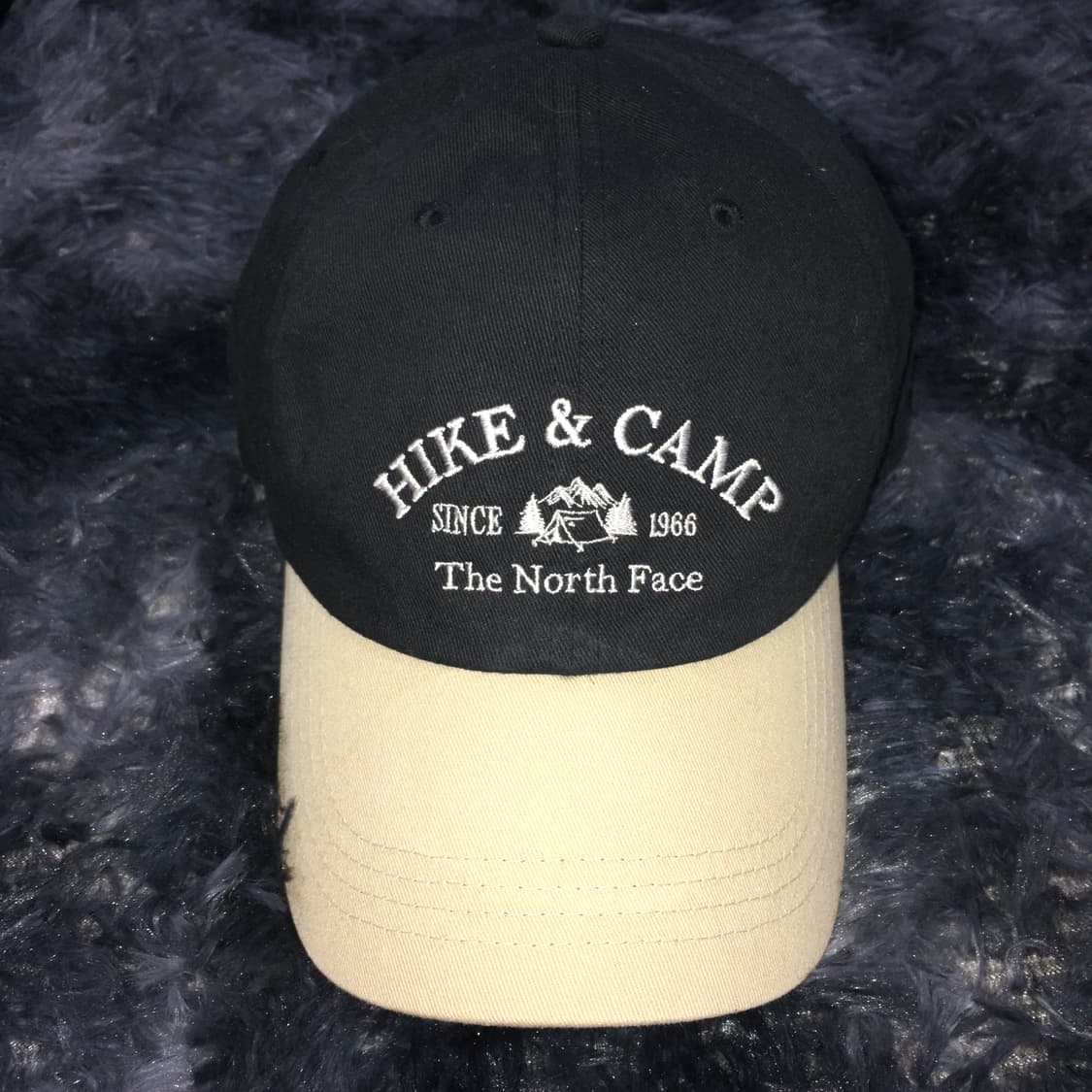투티/0355 노스페이스 블랙 베이지 배색 캡 모자 스포티 빈티지 상품이미지3