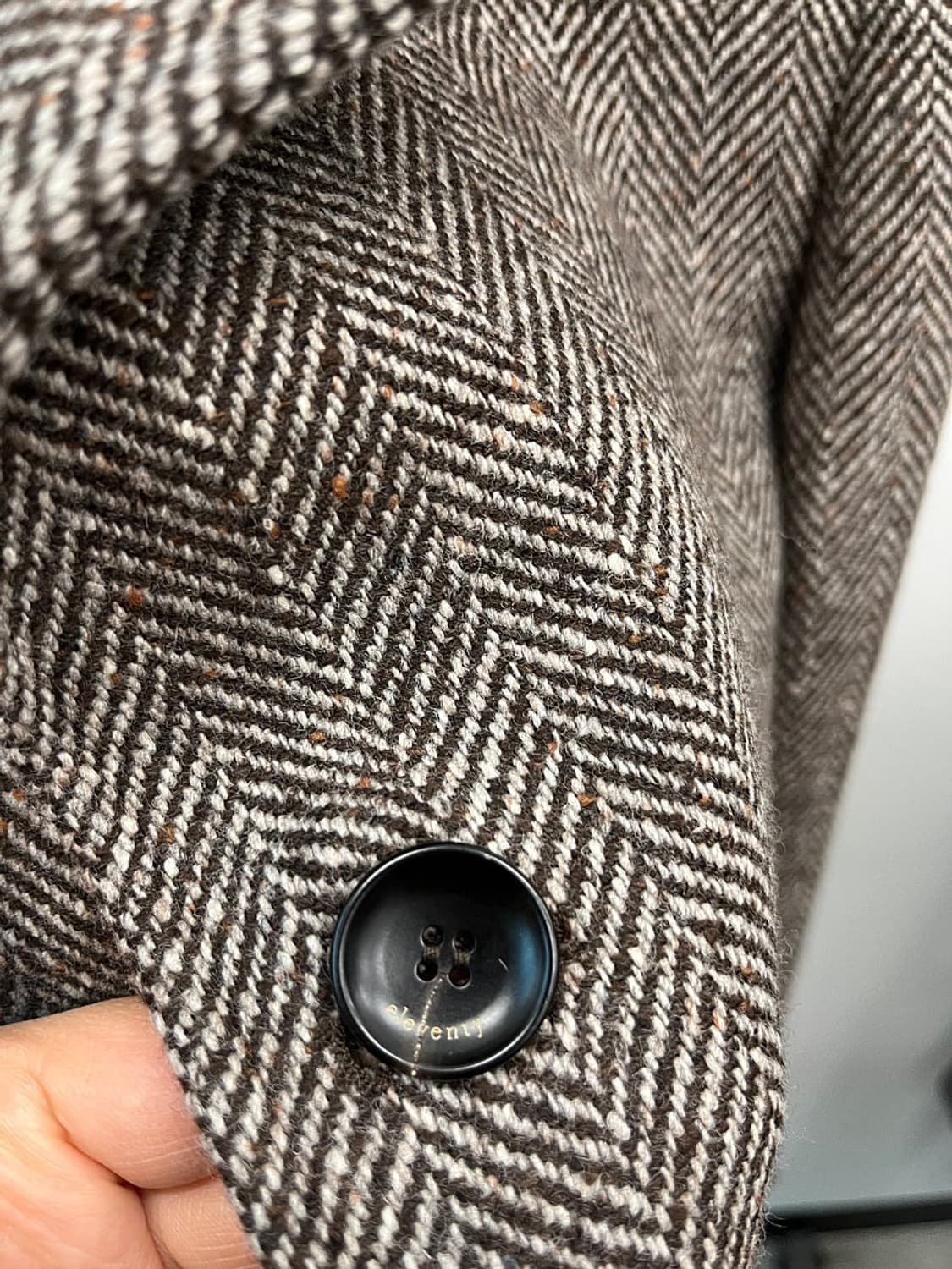 95-100) 일레븐티 이태리 헤링본 코트  상품이미지5