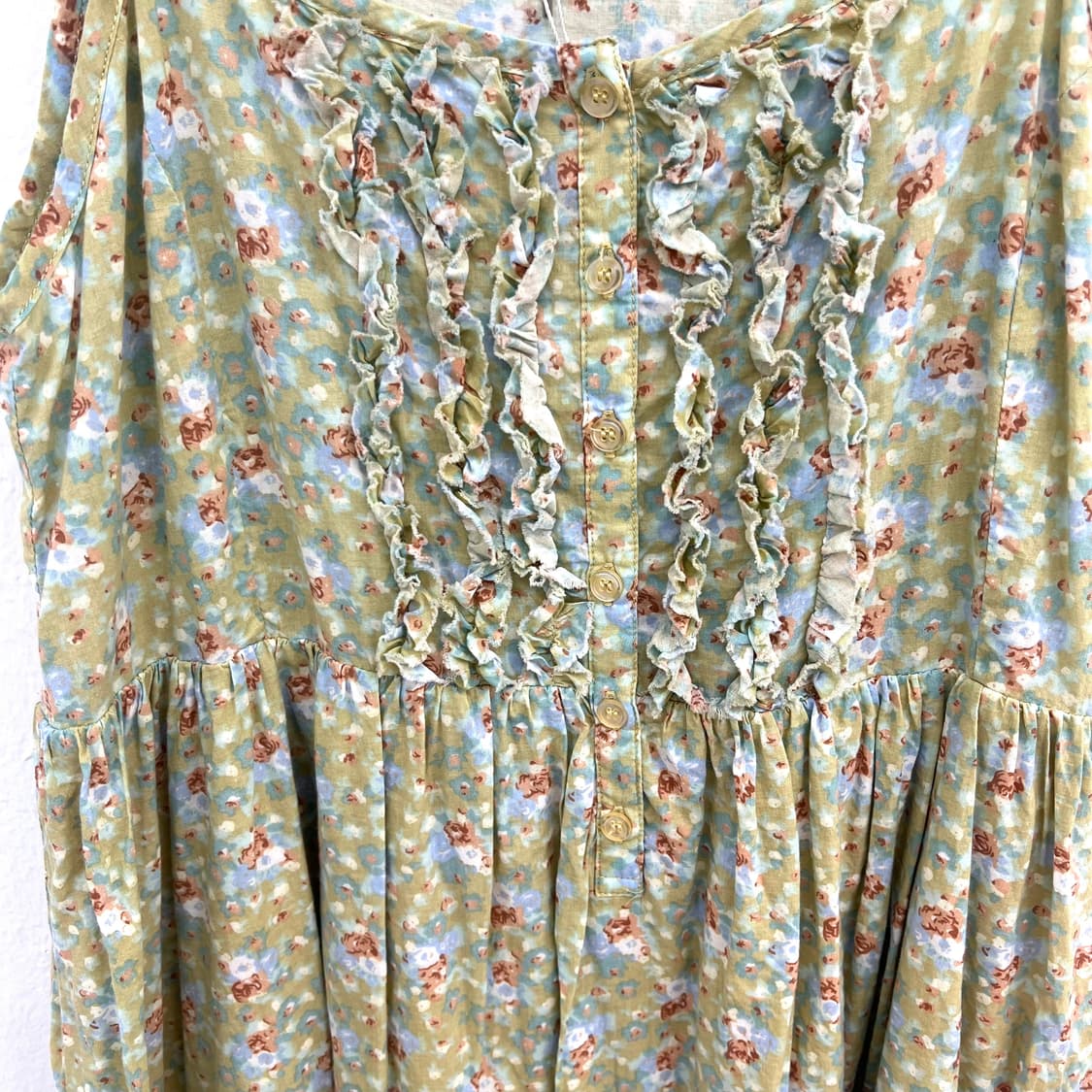 Light green floral strap dress 상품이미지3