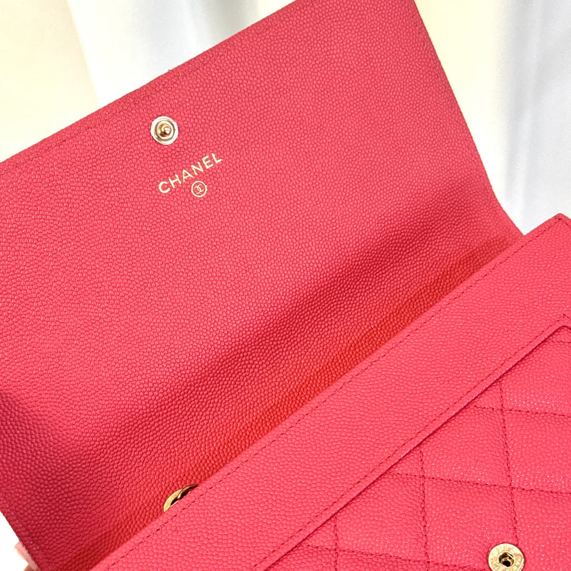 (신형)샤넬 마드모아젤 핑크 똑딱이 장지갑 상품이미지7