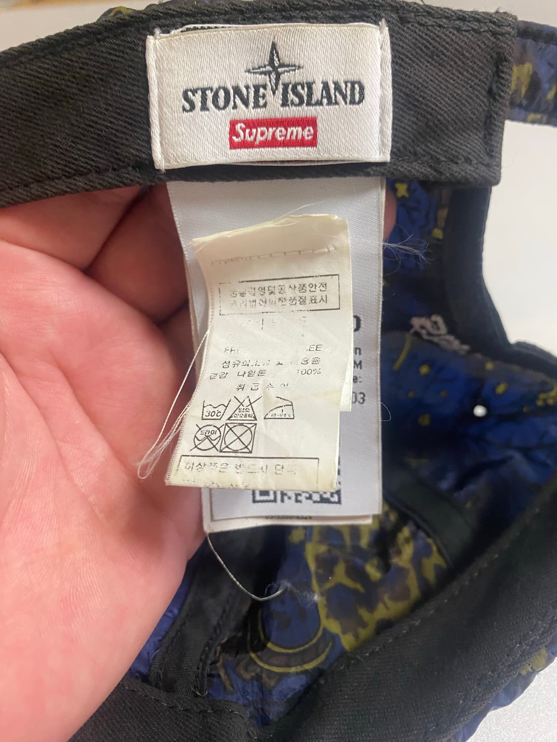 [OS] 15SS 슈프림 X 스톤아일랜드 페이즐리 6패널 캡 블루 상품이미지3