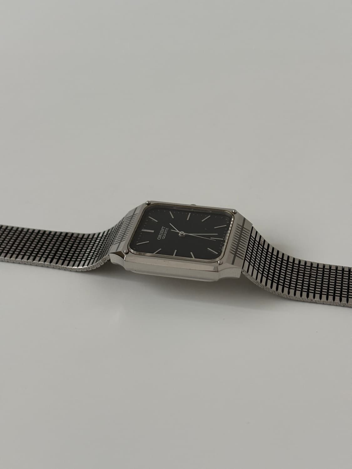 80s Black Stripe Silver Square Quartz 상품이미지7