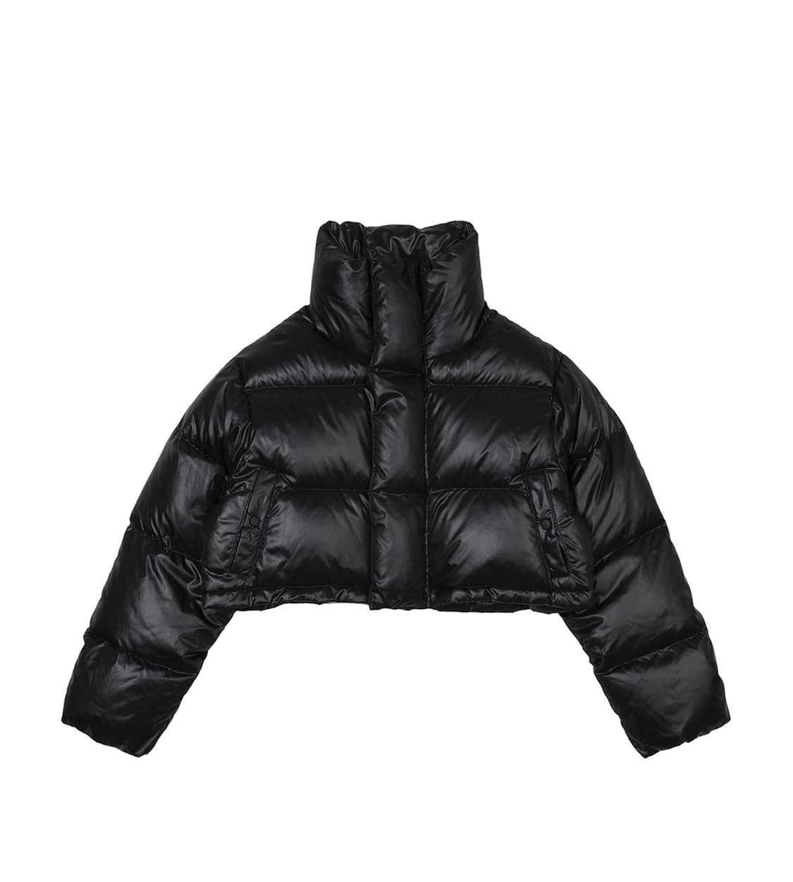 LEEY EMBROIDERED CROP PUFFER BLACK 패딩 상품이미지3