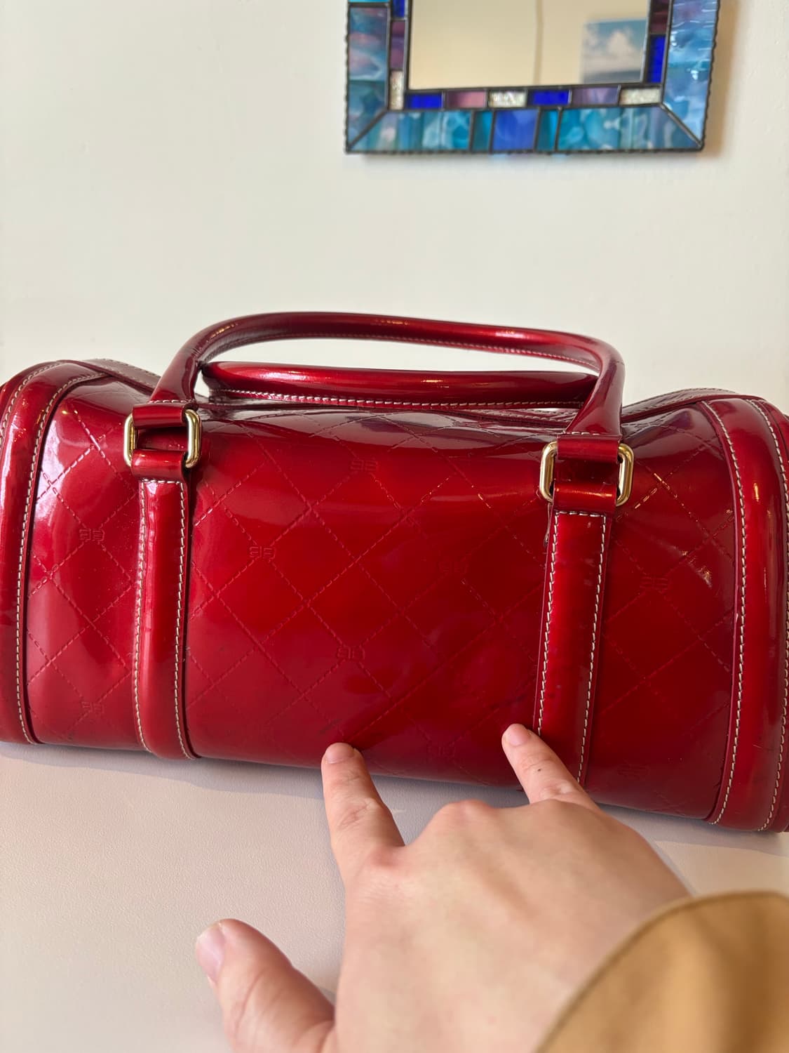 발렌시아가 레드 토트백 상품이미지3