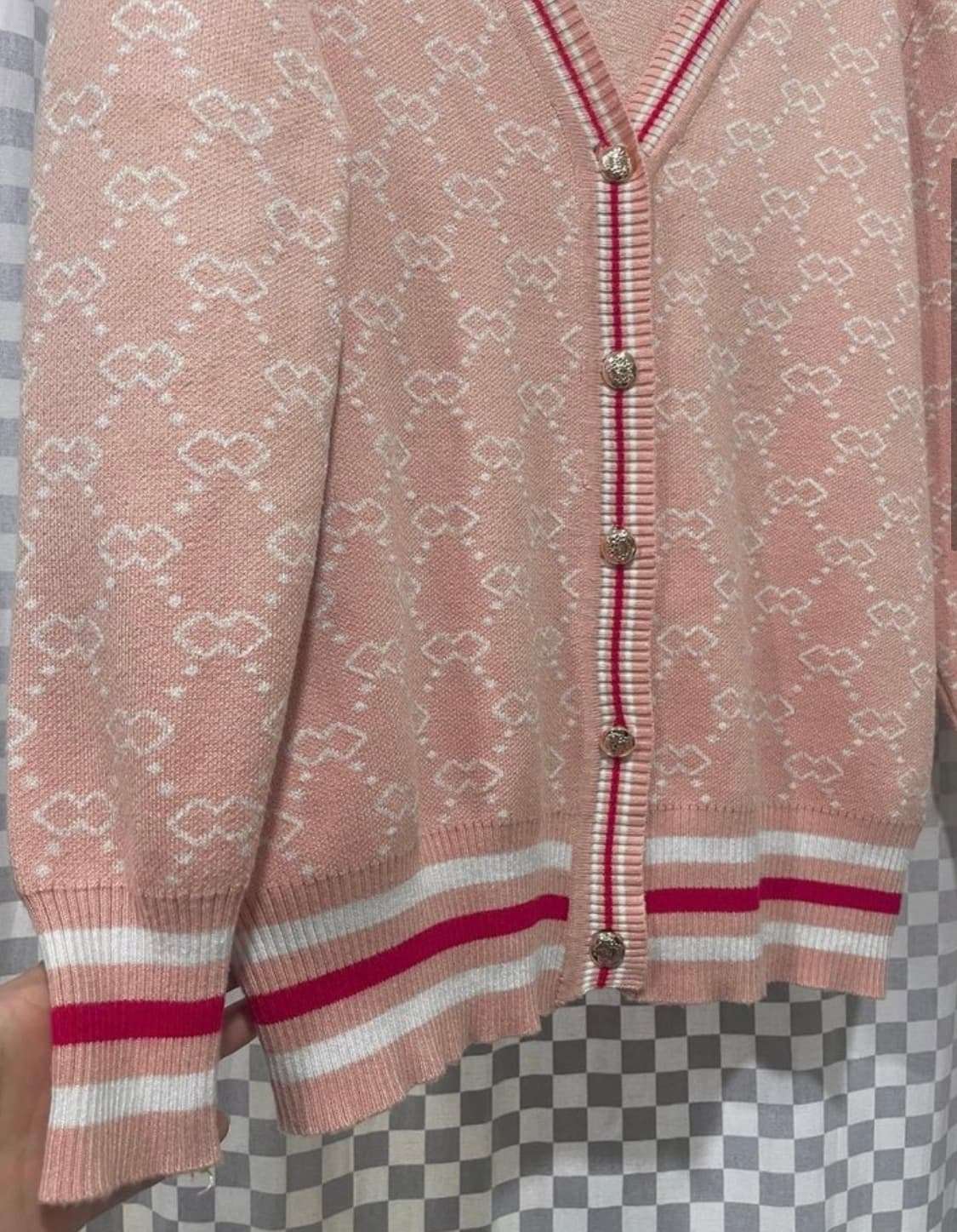 수입 배색 니트가디건:) 데이트룩출근룩오피스룩:) 상품이미지3