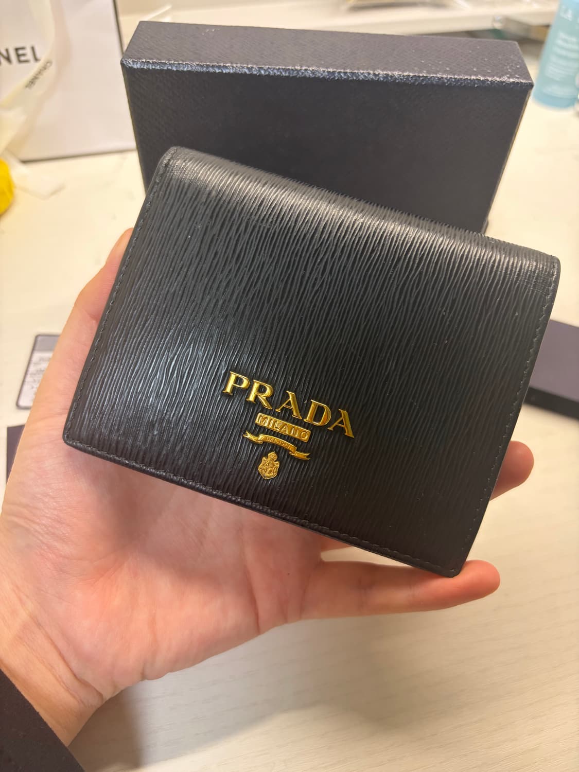 [풀구성 정품] 프라다 사피아노 반지갑 블랙 상품이미지2