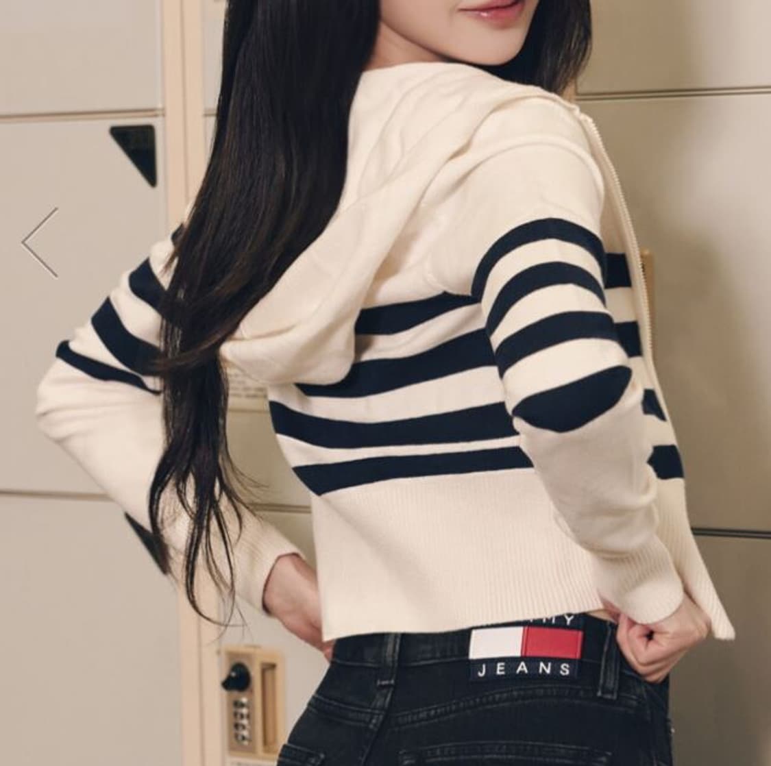 [새상품] 타미진스 장원영 스트라이프 후드 집업 (s) 상품이미지1