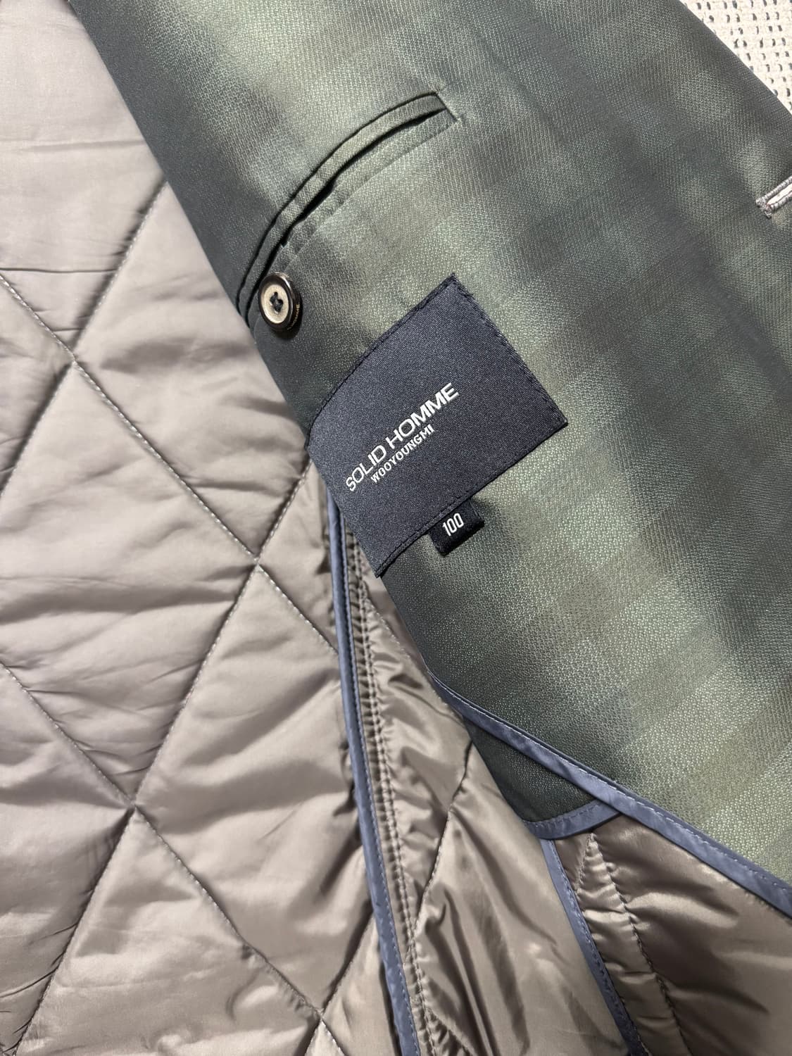 우영미&솔리드옴므 남성 다이아몬드 퀄팅 자켓(네고 가능) 상품이미지3