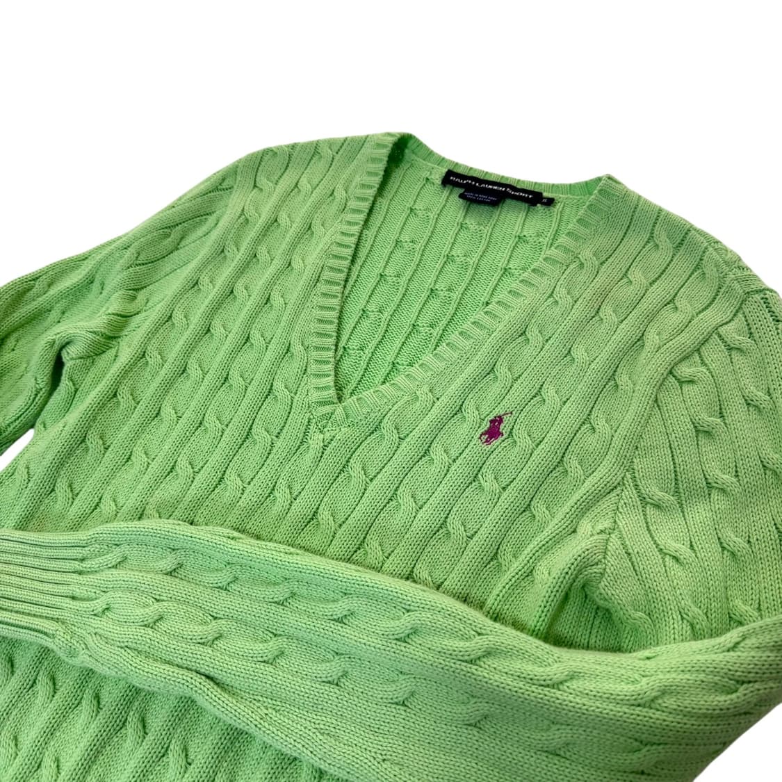 여성 폴로 랄프로렌 메로나 꽈배기 브이넥니트 상품이미지2