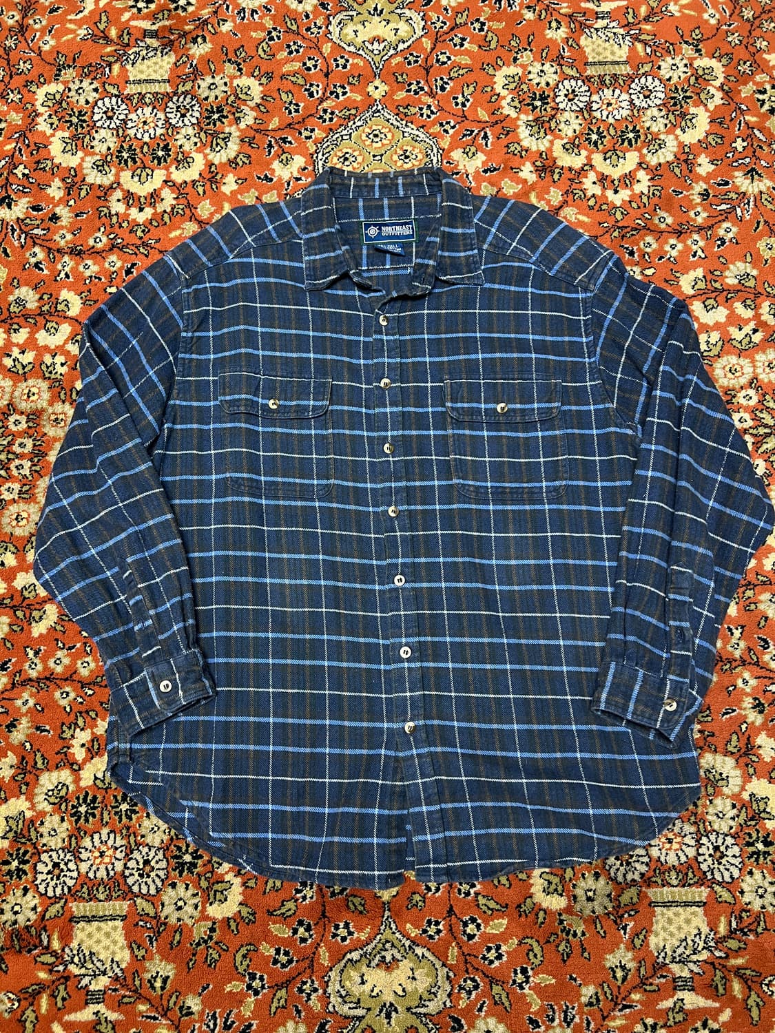 [XXL] Northeast Outfitters 네이비 체크 플란넬 셔츠 상품이미지1