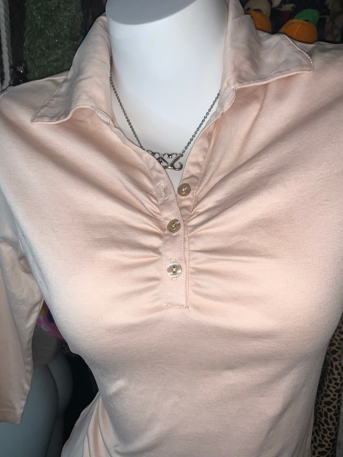 y2k 핑크 카라 긱시크 핑크탑 상품이미지2