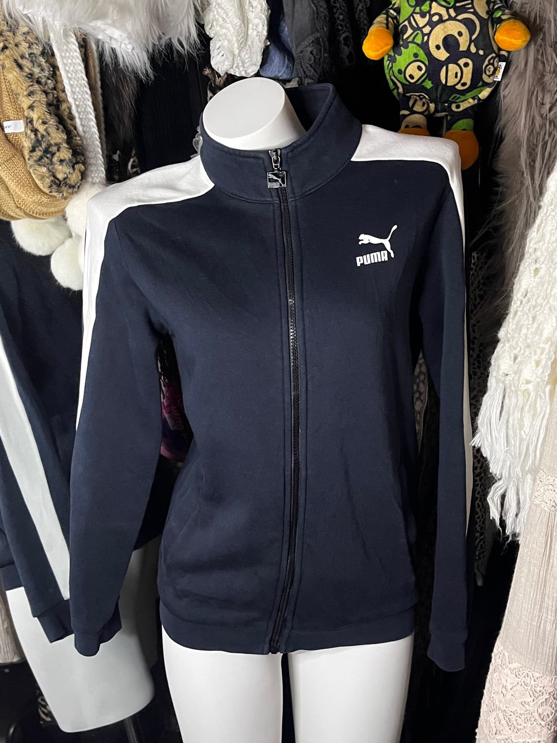 푸마 빈티지 스포티 기모 네이비져지 트랙탑 상품이미지1