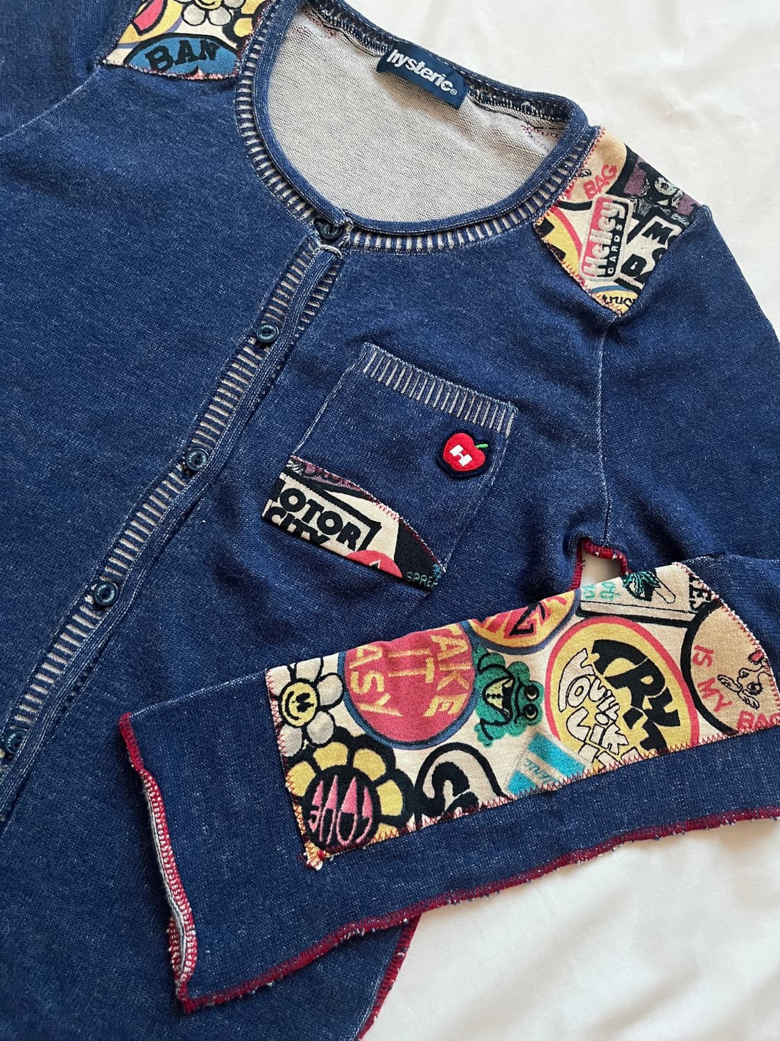 (초레어)히스테릭 글래머 아카이브 초기 패치워크 니트 가디건 롱 슬리브 상품이미지9