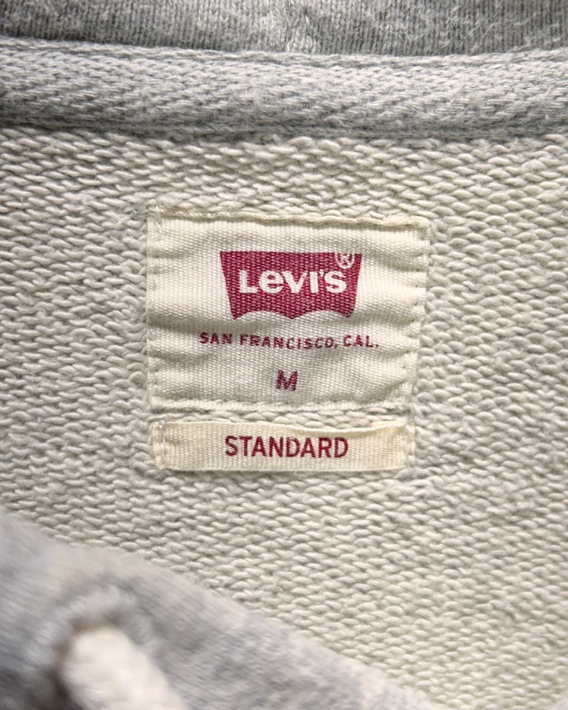 M 리바이스 스몰로고 레드탭 화이트 기모 후드티 상품이미지5