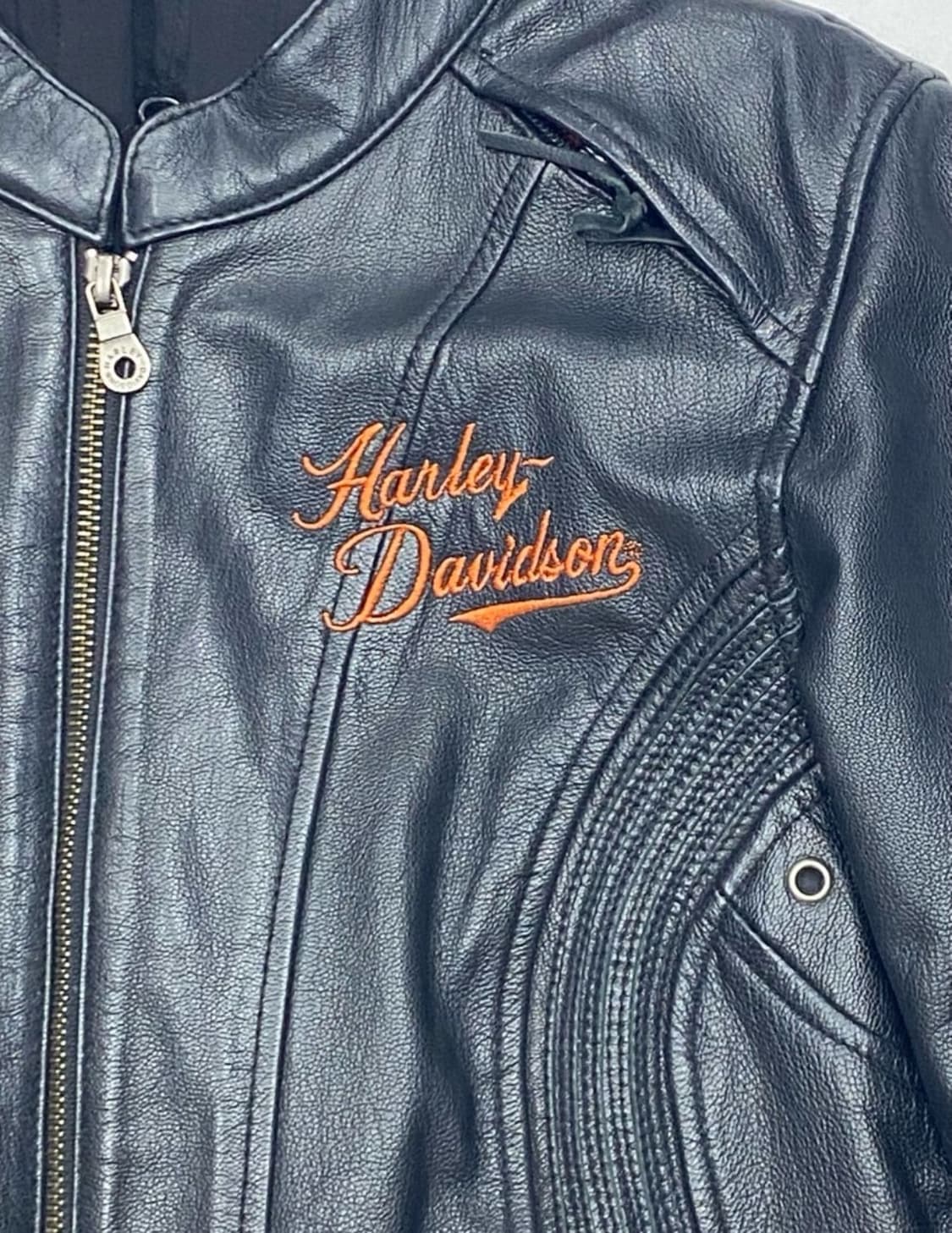 할리데이비슨 핸드커프스후드 후리스안감 고트스킨 바이커자켓 상품이미지4