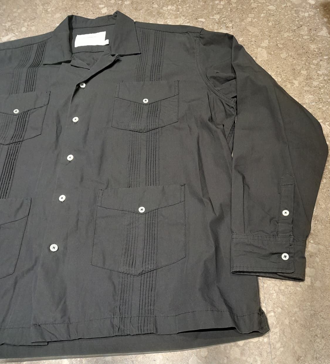 💥아웃스탠딩 오픈카라 셔츠 긴팔 네이비 (3)  상품이미지3