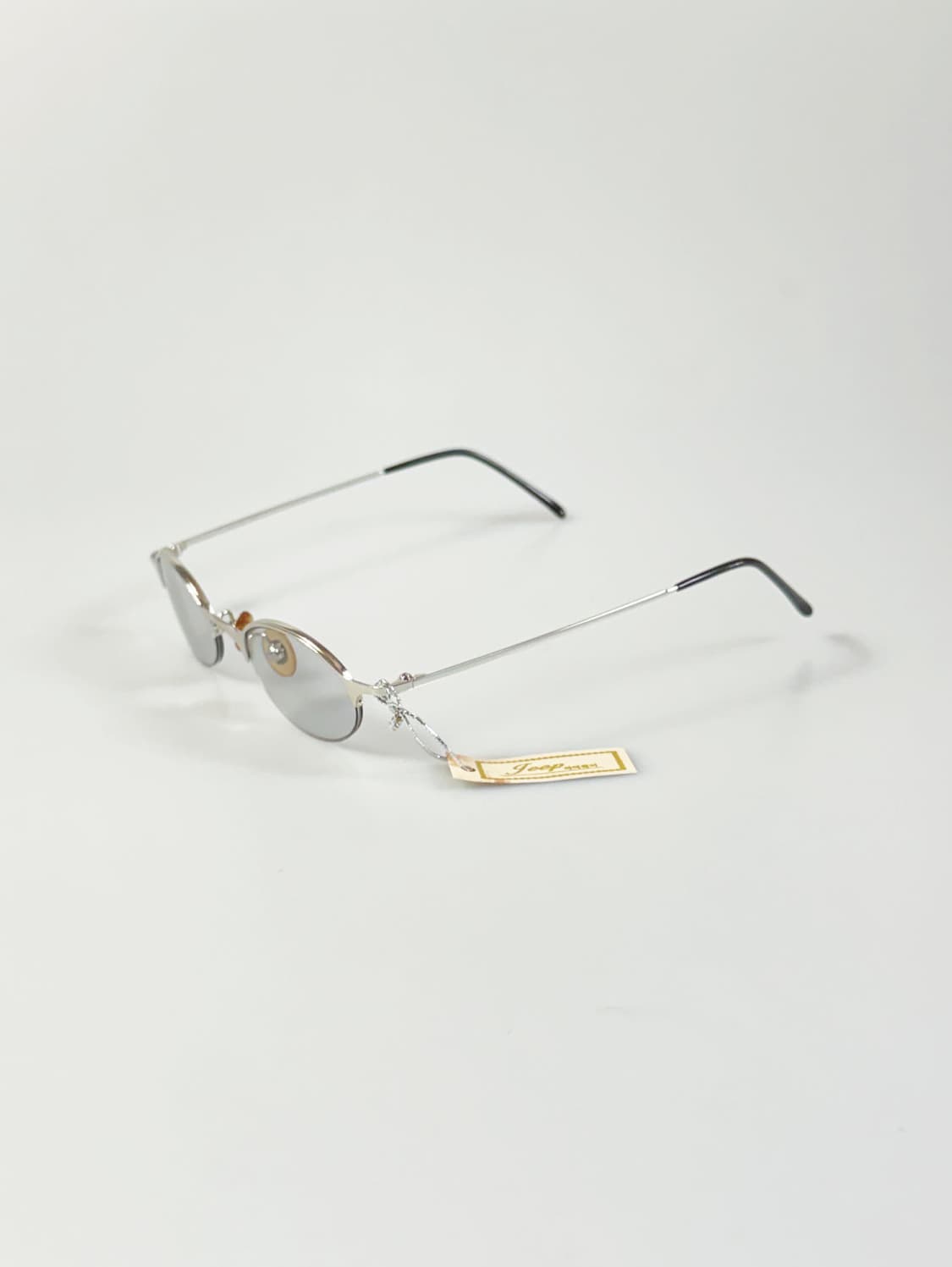 JEEP PLUS 실버 메탈 오벌 반무테 프레임 빈티지 안경 상품이미지3