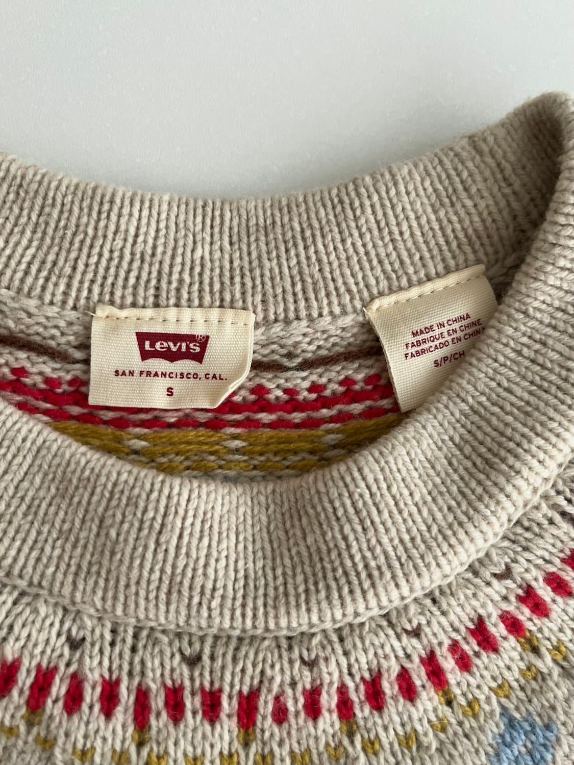 S) 리바이스 노르딕 니트 베이지 상품이미지4