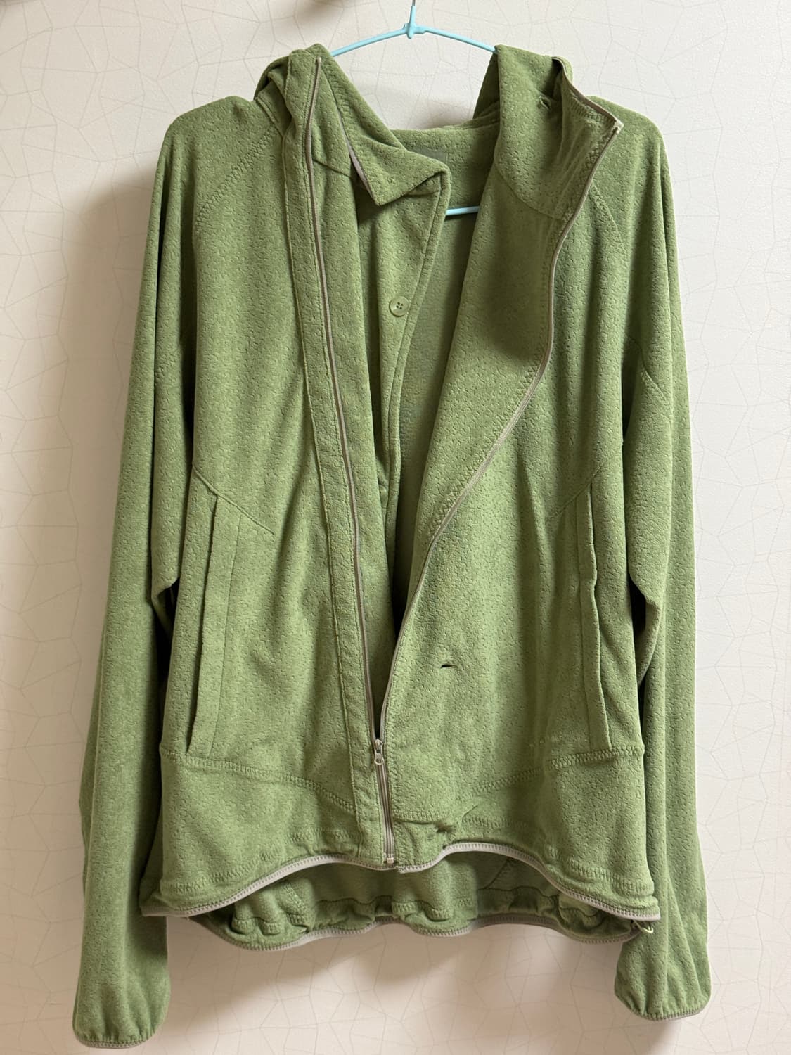 산산기어 버튼 플리스 재킷 그린 상품이미지3