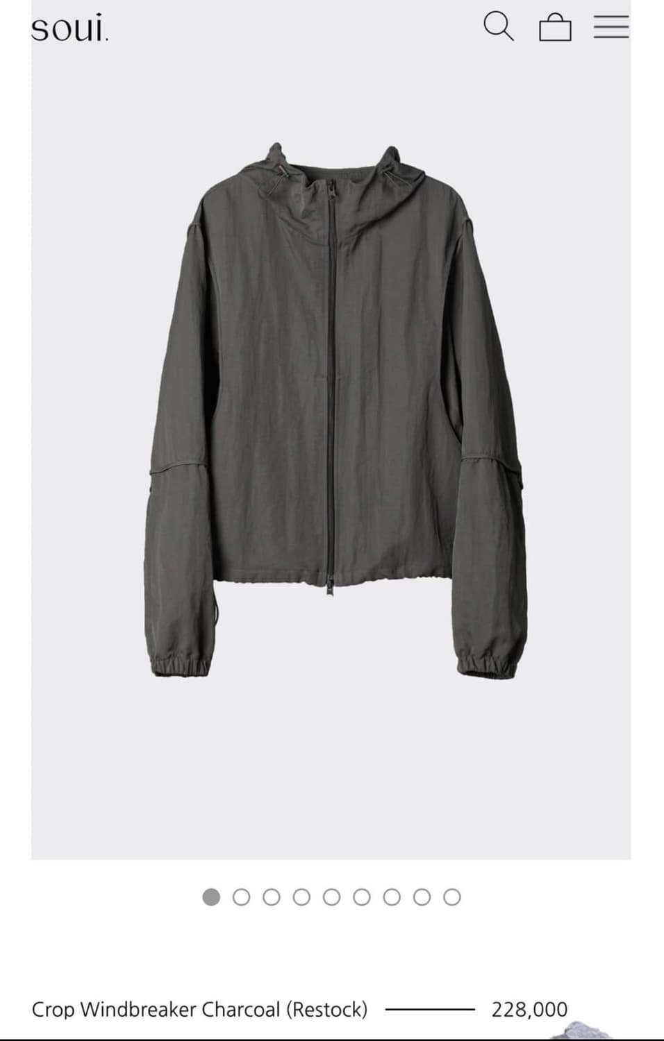 (3) 해칭룸 crop Windbreaker charcoal 상품이미지1