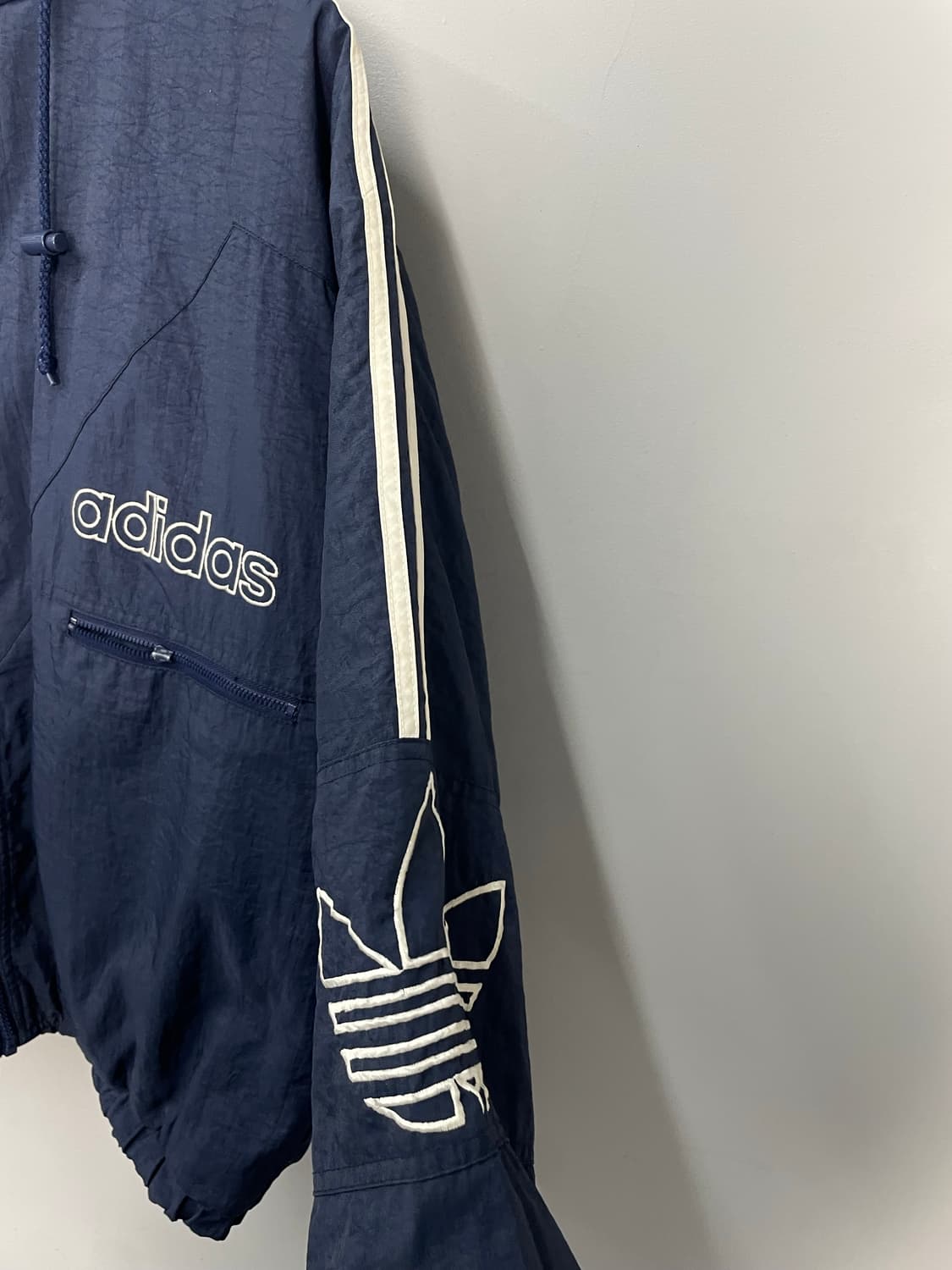 아디다스 90s 올드스쿨 나일론 트랙 네이비 바람막이 자켓 H1539 상품이미지4