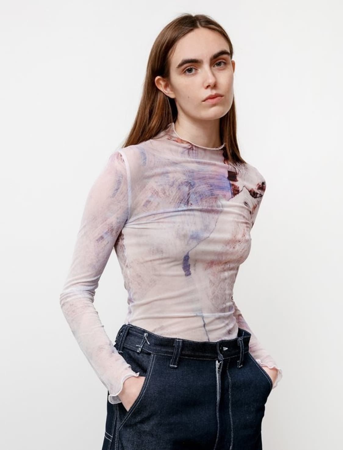 아워레가시 멀티컬러 엣칭 터틀넥 상품이미지3