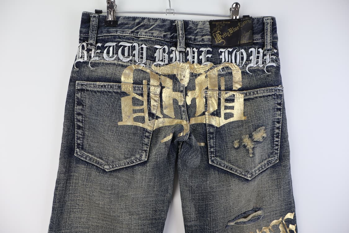 Jpn y2k printing damage detail jeans 상품이미지8