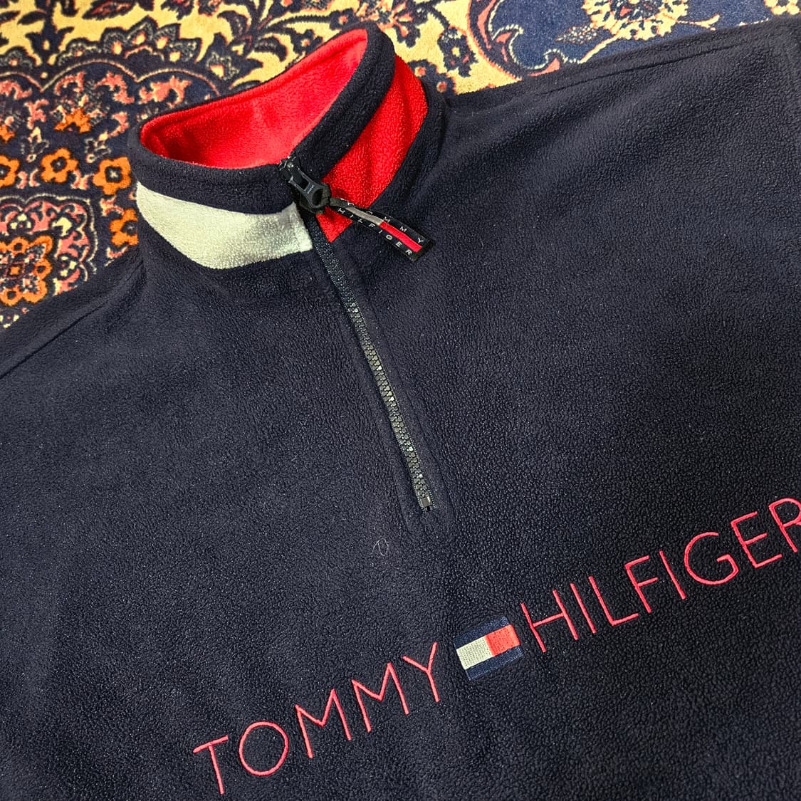 타미힐피거 플리스 루즈핏 센터로고 아노락 M size 상품이미지2